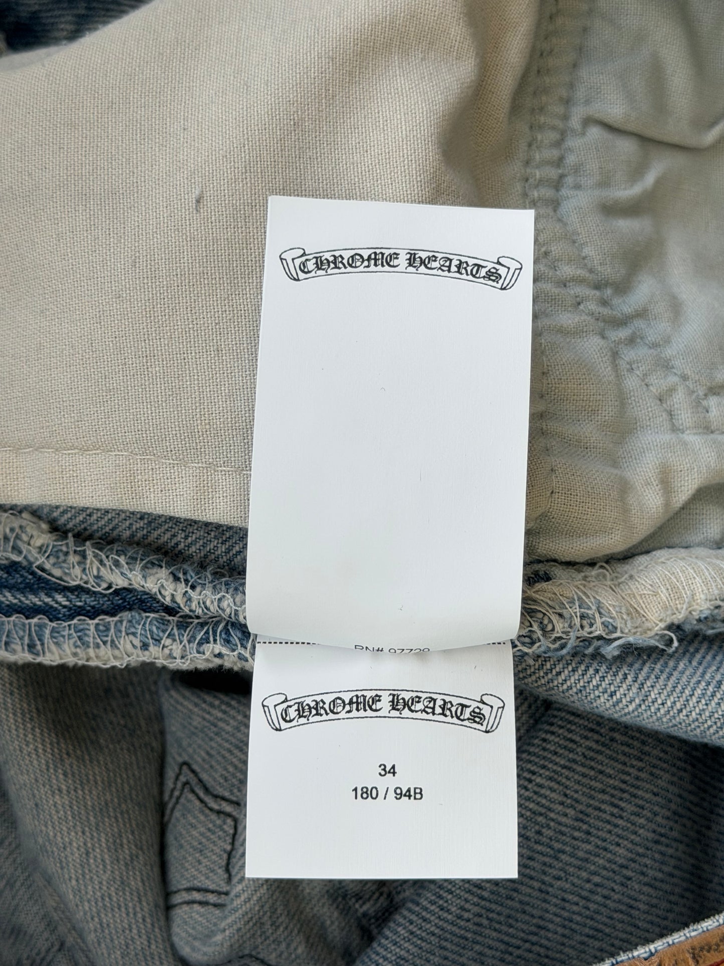 Chrome Hearts Levis Light Blue & Black Cross Patch Jeans