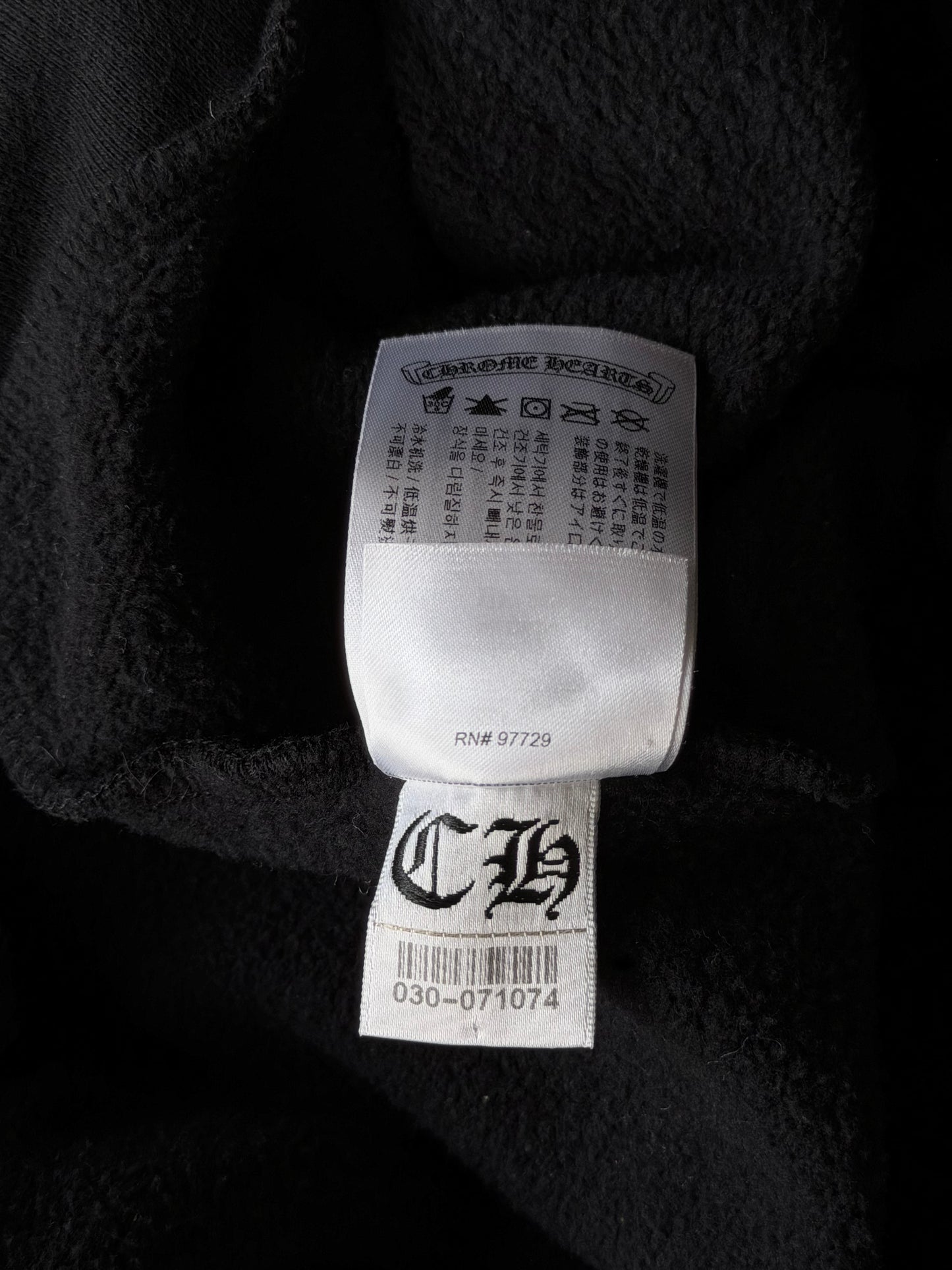 Chrome Hearts Black & White Script Logo Zip Up Hoodie