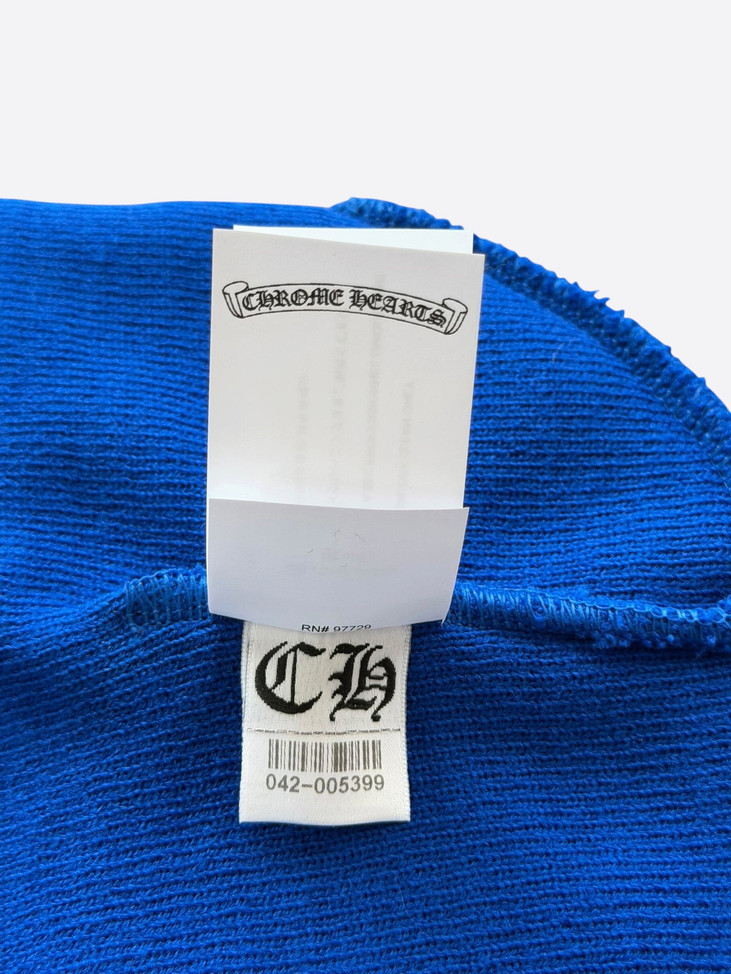 Chrome Hearts Blue & White CH Logo Embroidered Beanie