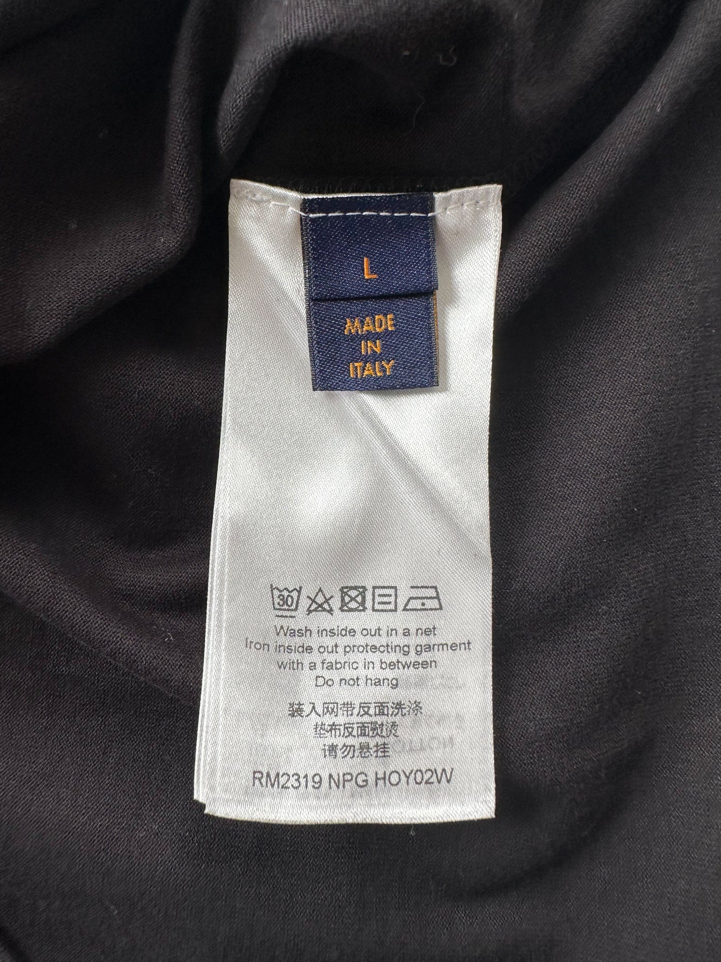 Louis Vuitton Black & White Frequency Embroidered T-Shirt