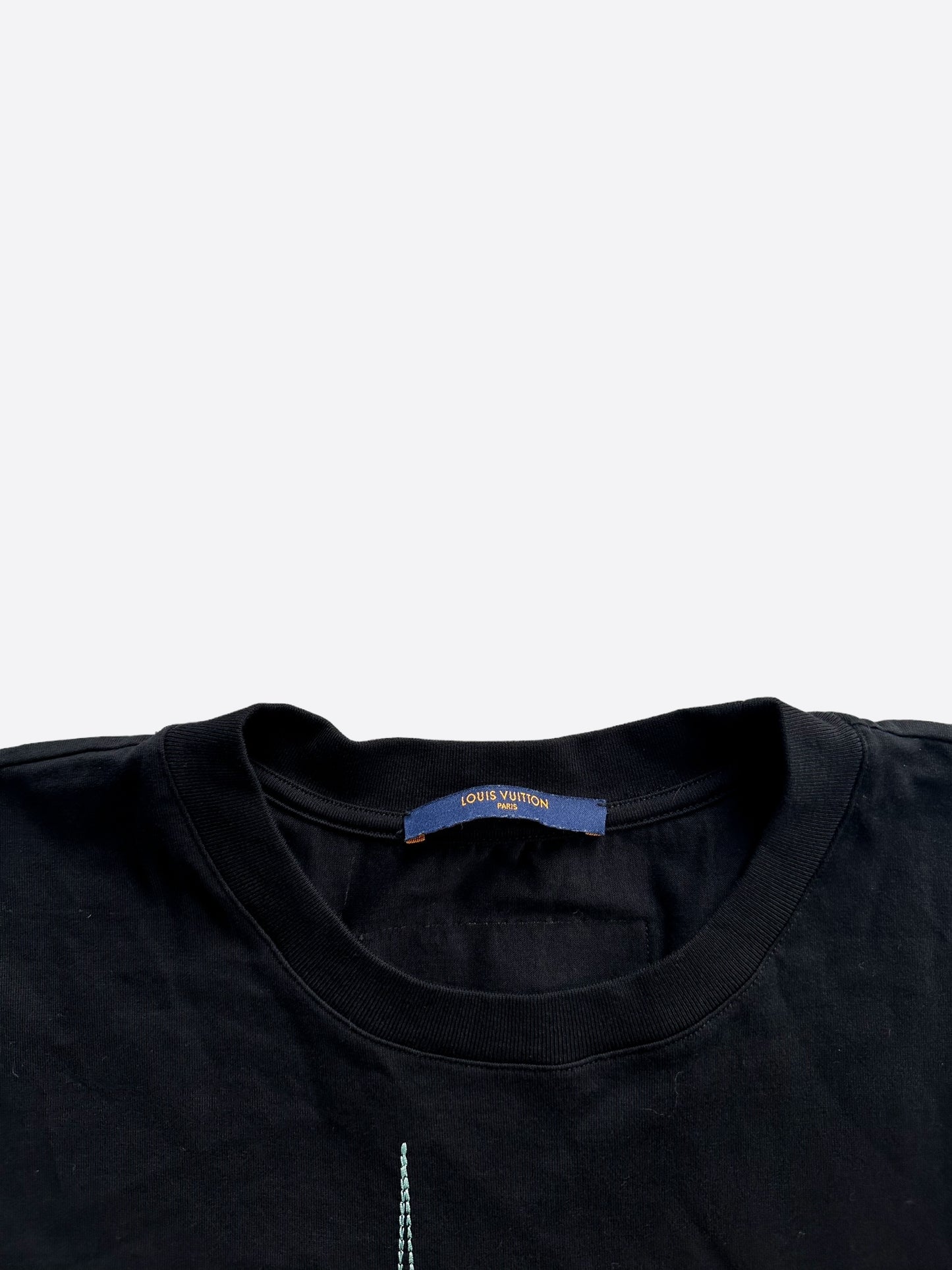 Louis Vuitton Black & White Frequency Embroidered T-Shirt