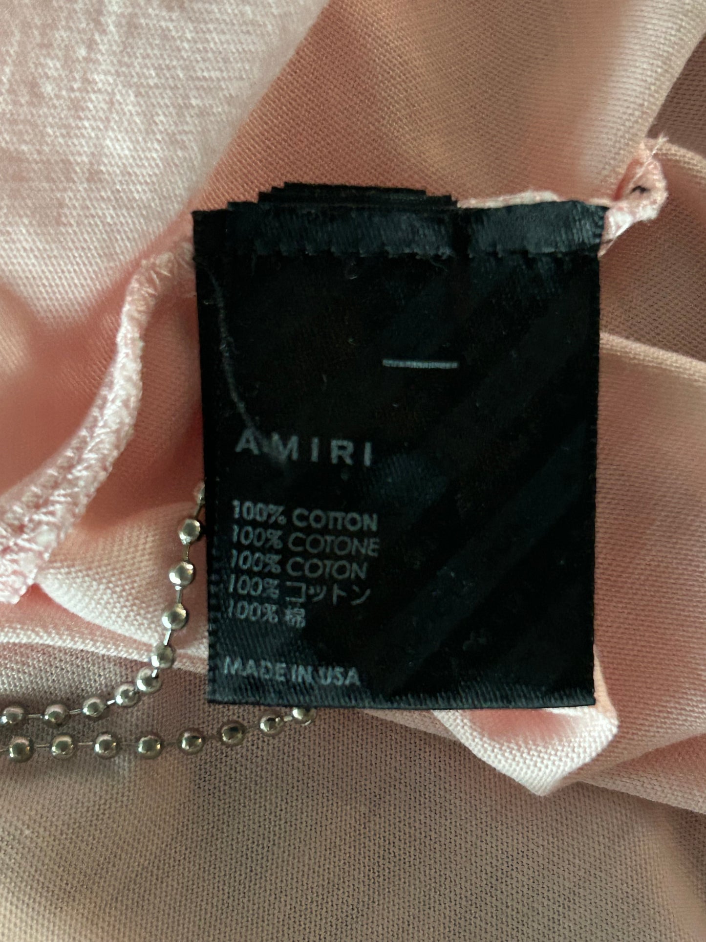 Amiri Pink & Black MA Core Logo T-Shirt