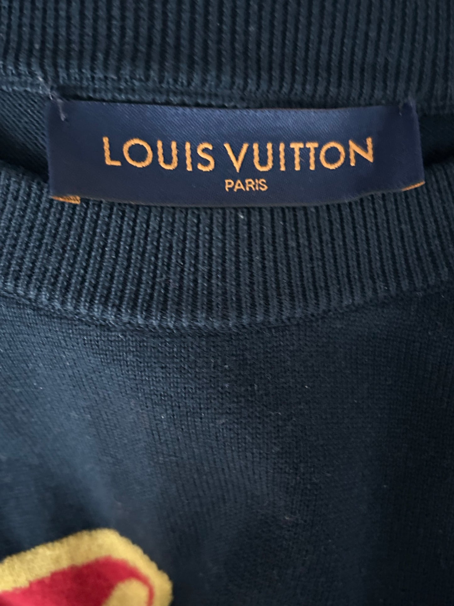 Louis Vuitton Navy Nigo Heart Intarsia T-Shirt
