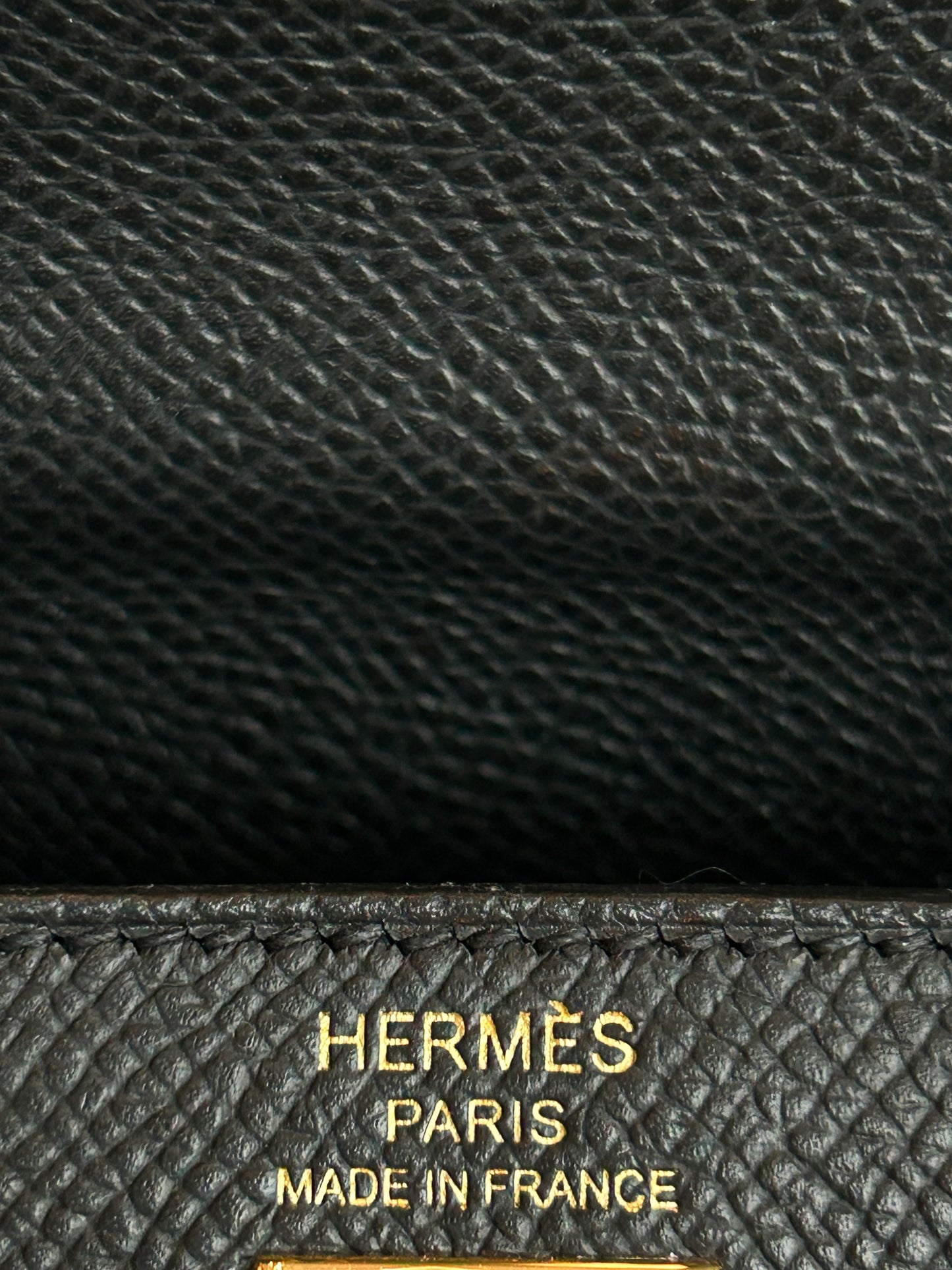 Hermes Black Epsom Mini Kelly 25