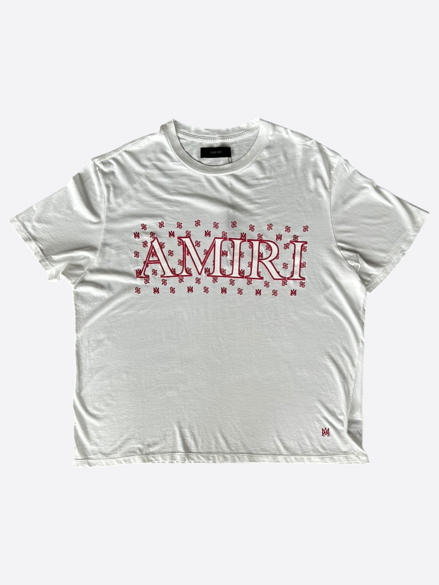 Amiri White & Red MA Paisley Logo T-Shirt