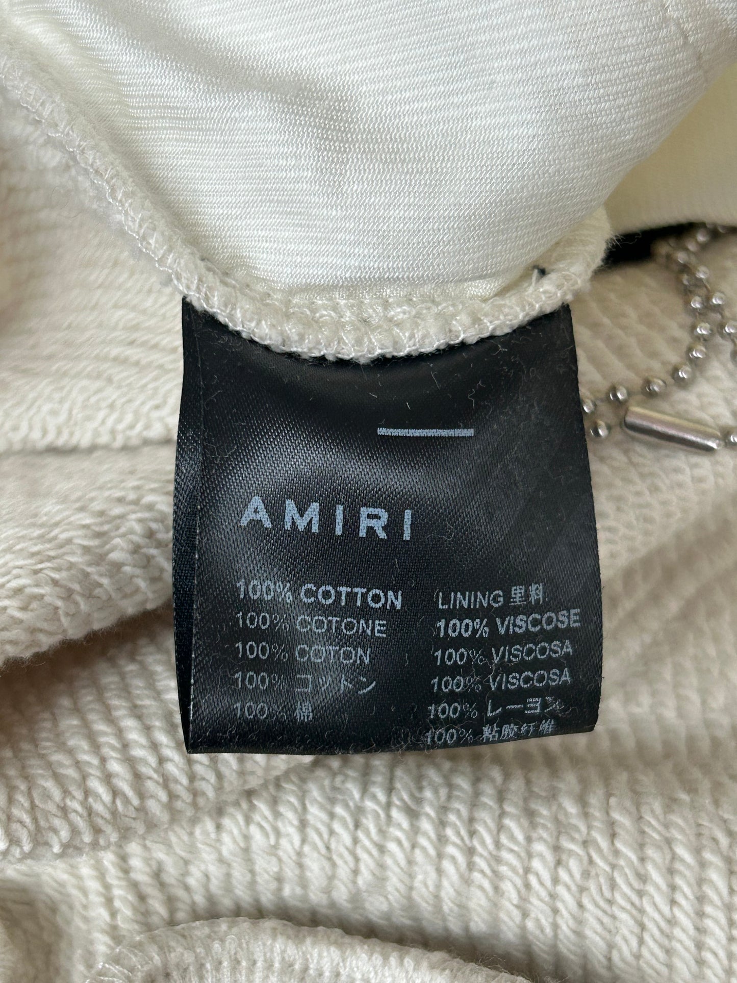 Amiri Cream & White MA Logo Shorts