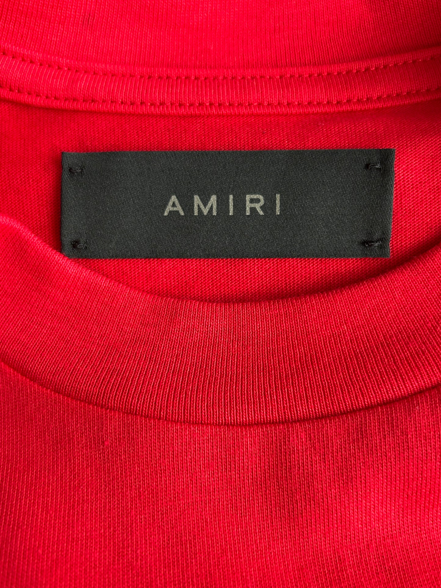 Amiri Red & White Studios Logo T-Shirt