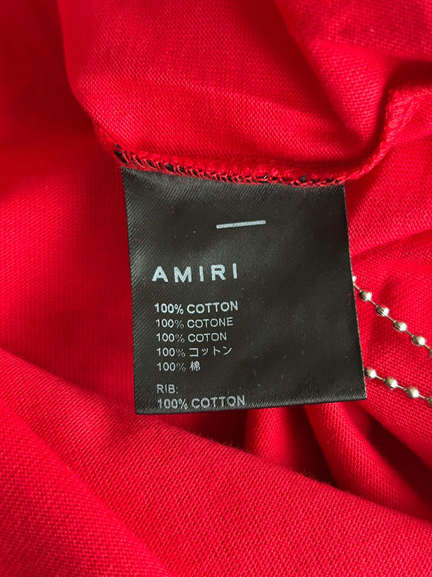 Amiri Red & White Studios Logo T-Shirt
