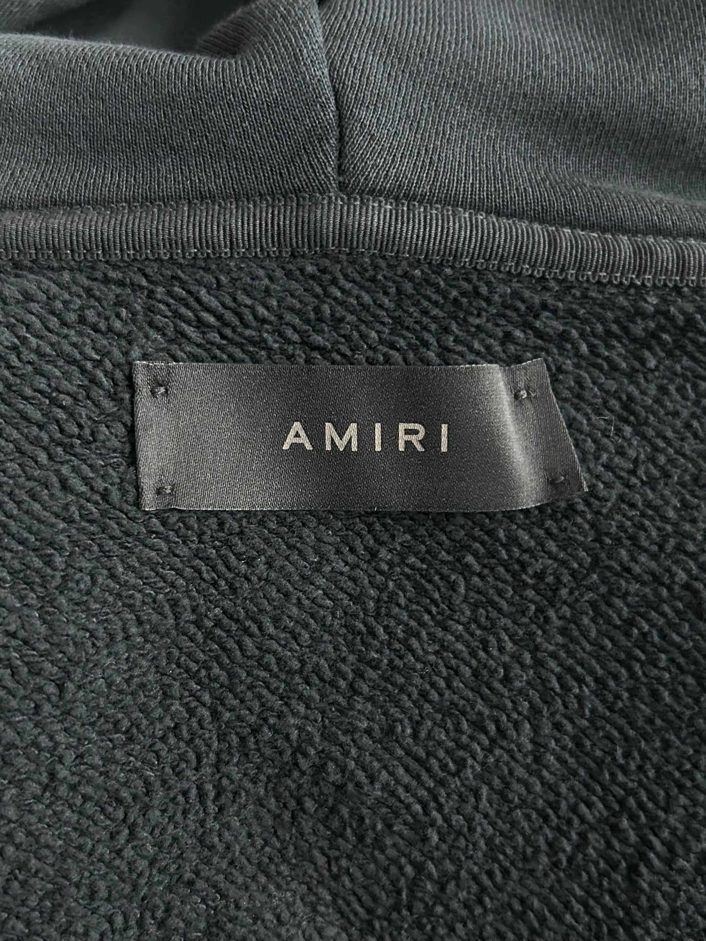Amiri Vintage Black & White Collegiate Logo Hoodie