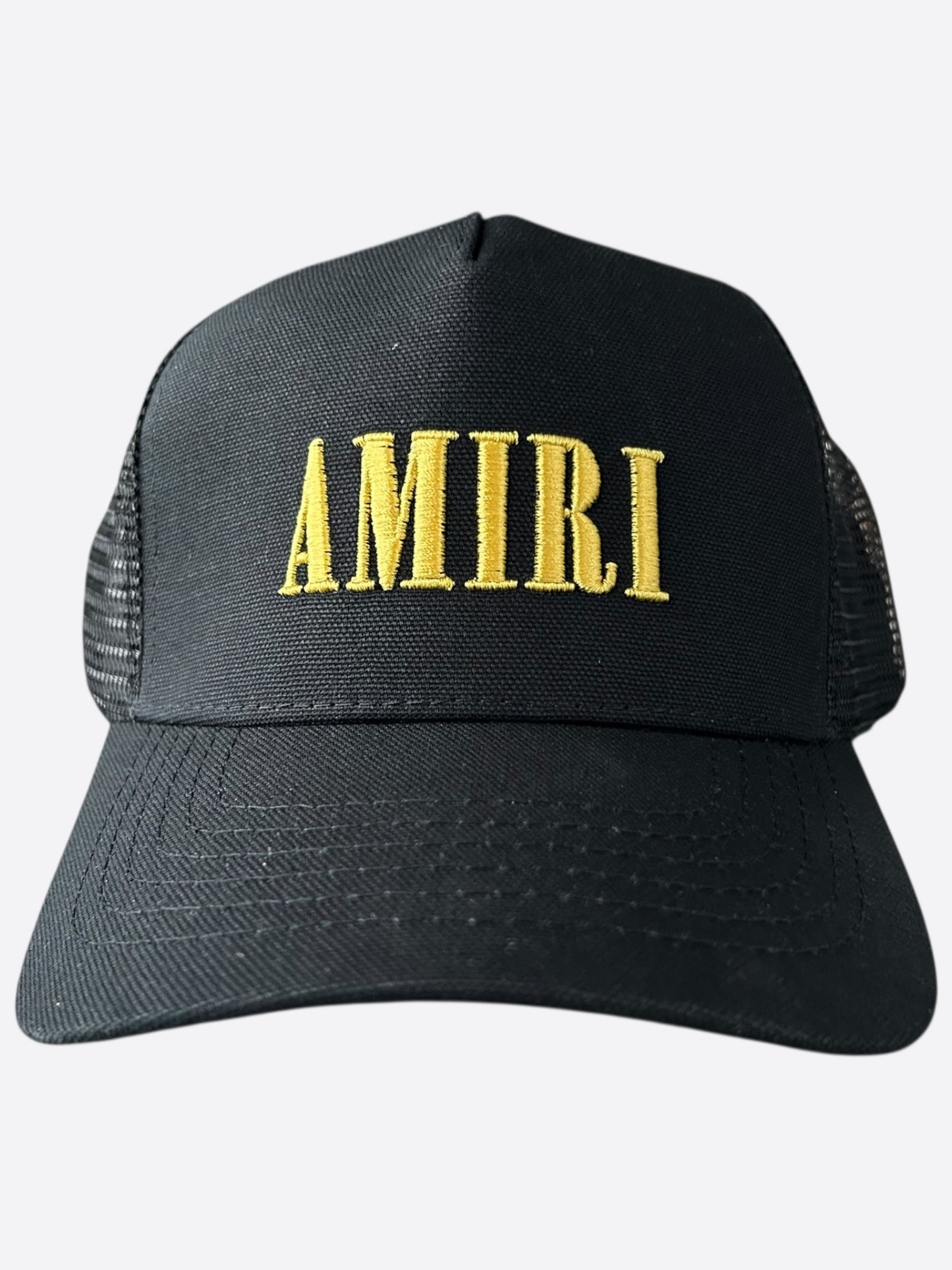 Amiri Black & Yellow Core Logo Trucker Hat