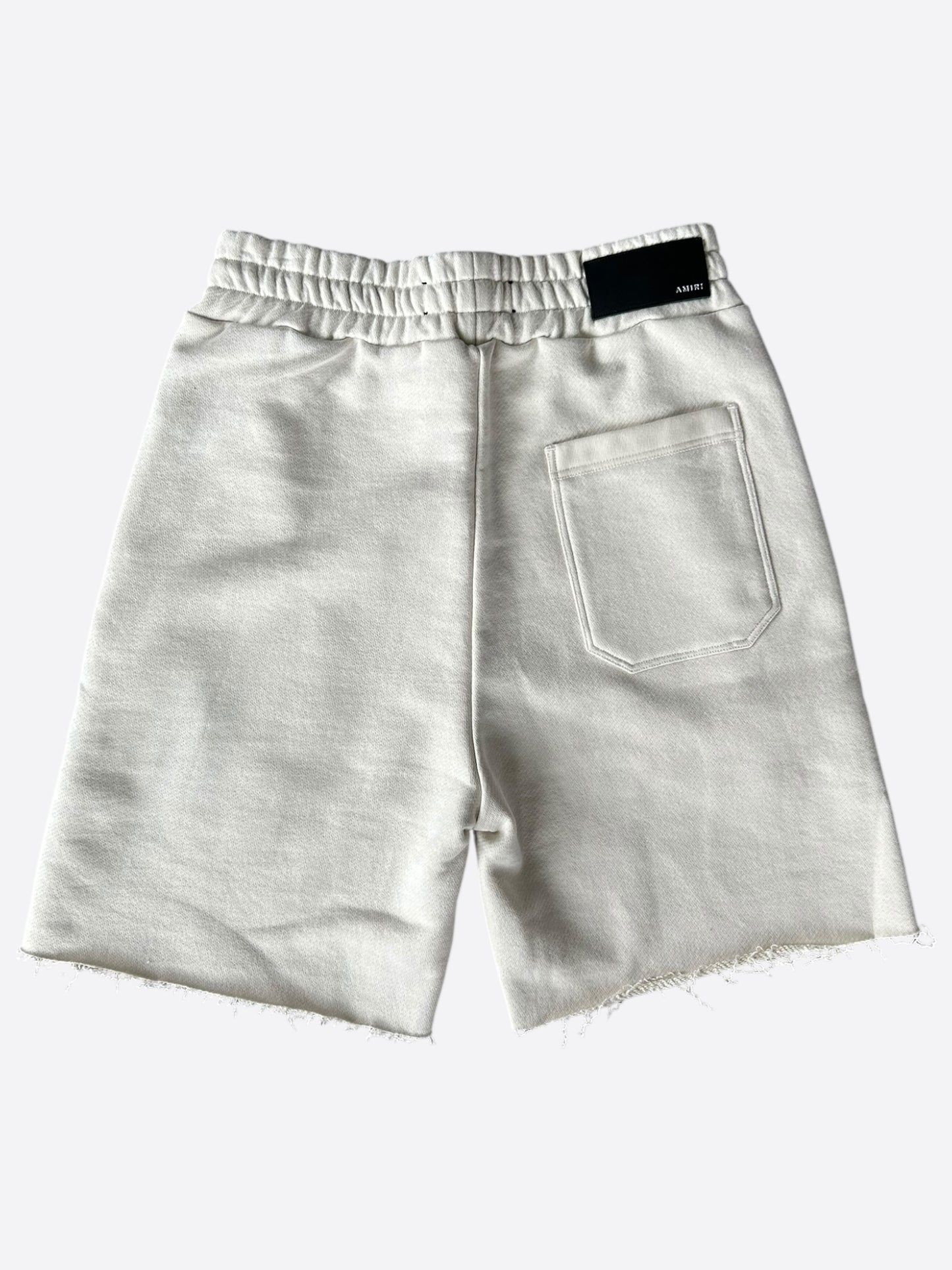 Amiri Cream & White MA Logo Shorts
