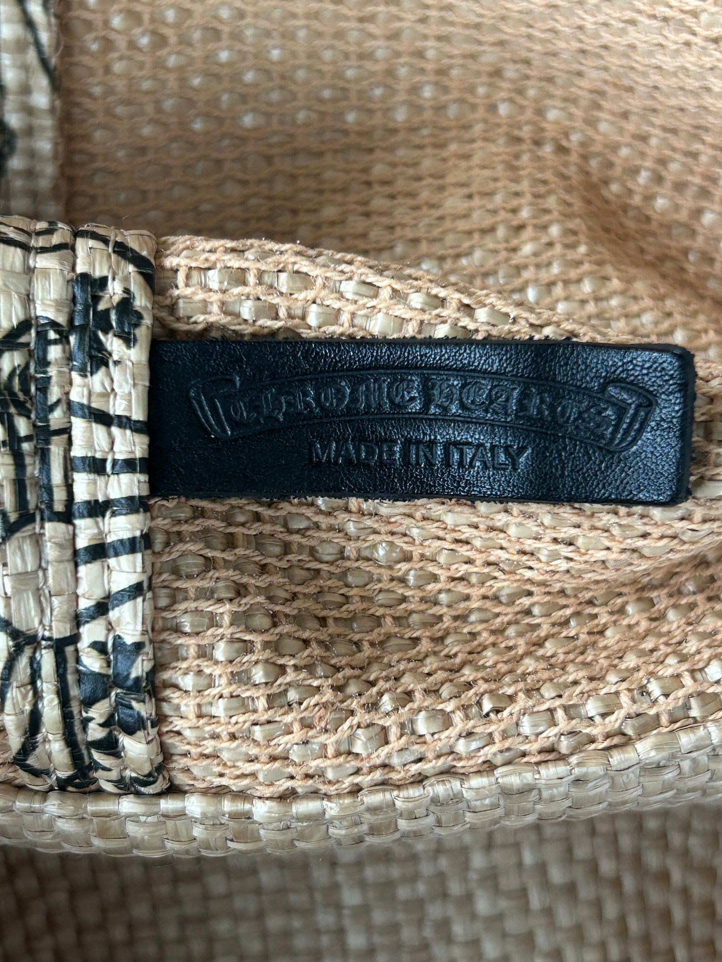 Chrome Hearts Beige & Black Stencil Beach Tote Bag