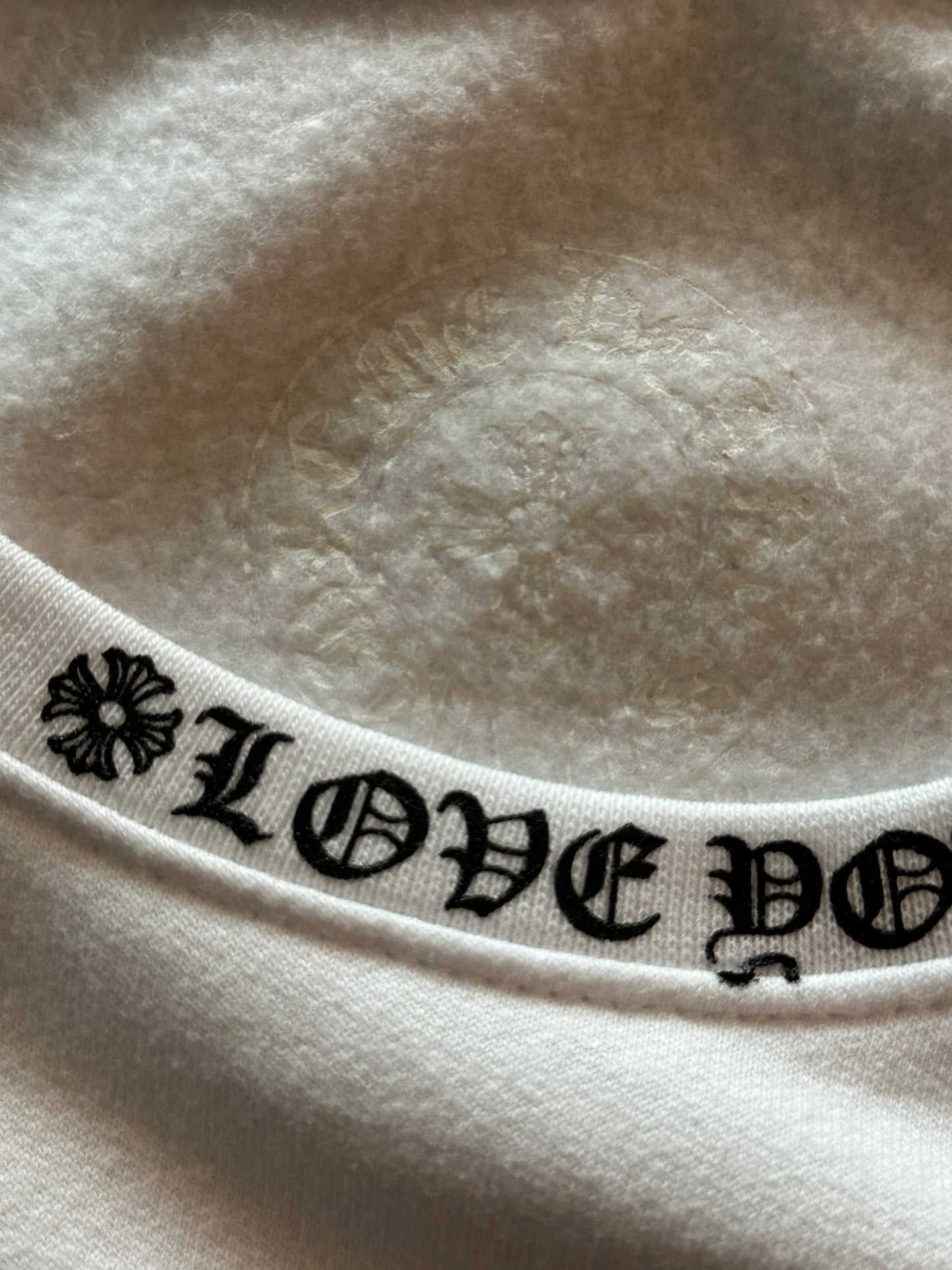Chrome Hearts White & Black Love You Neck Logo Sweater