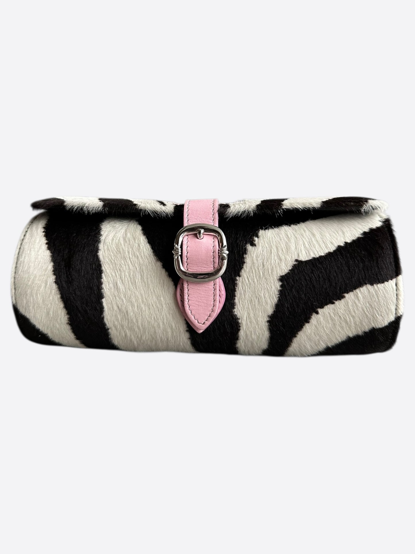 Chrome Hearts Black & White Zebra Pink Cross Patch Watch Roll