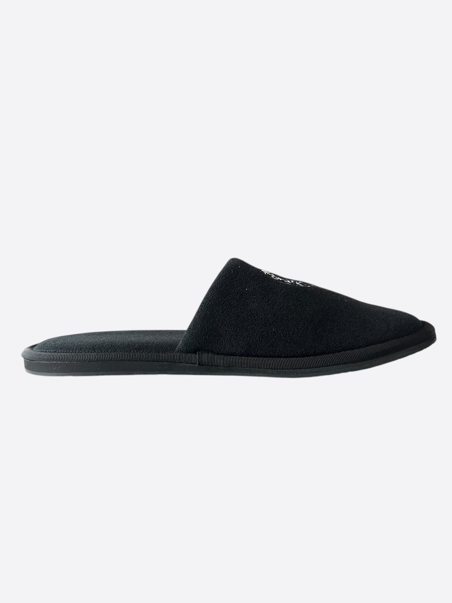 Chrome Hearts Black & White Horseshoe Logo Slippers