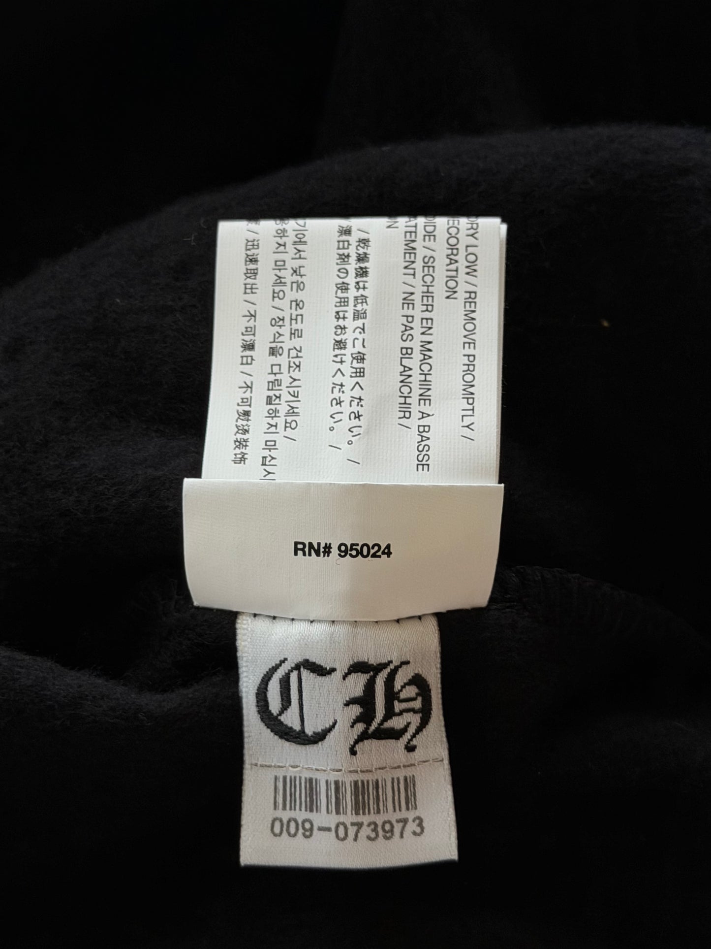 Chrome Hearts Black & White Dagger Logo Zip Up Hoodie