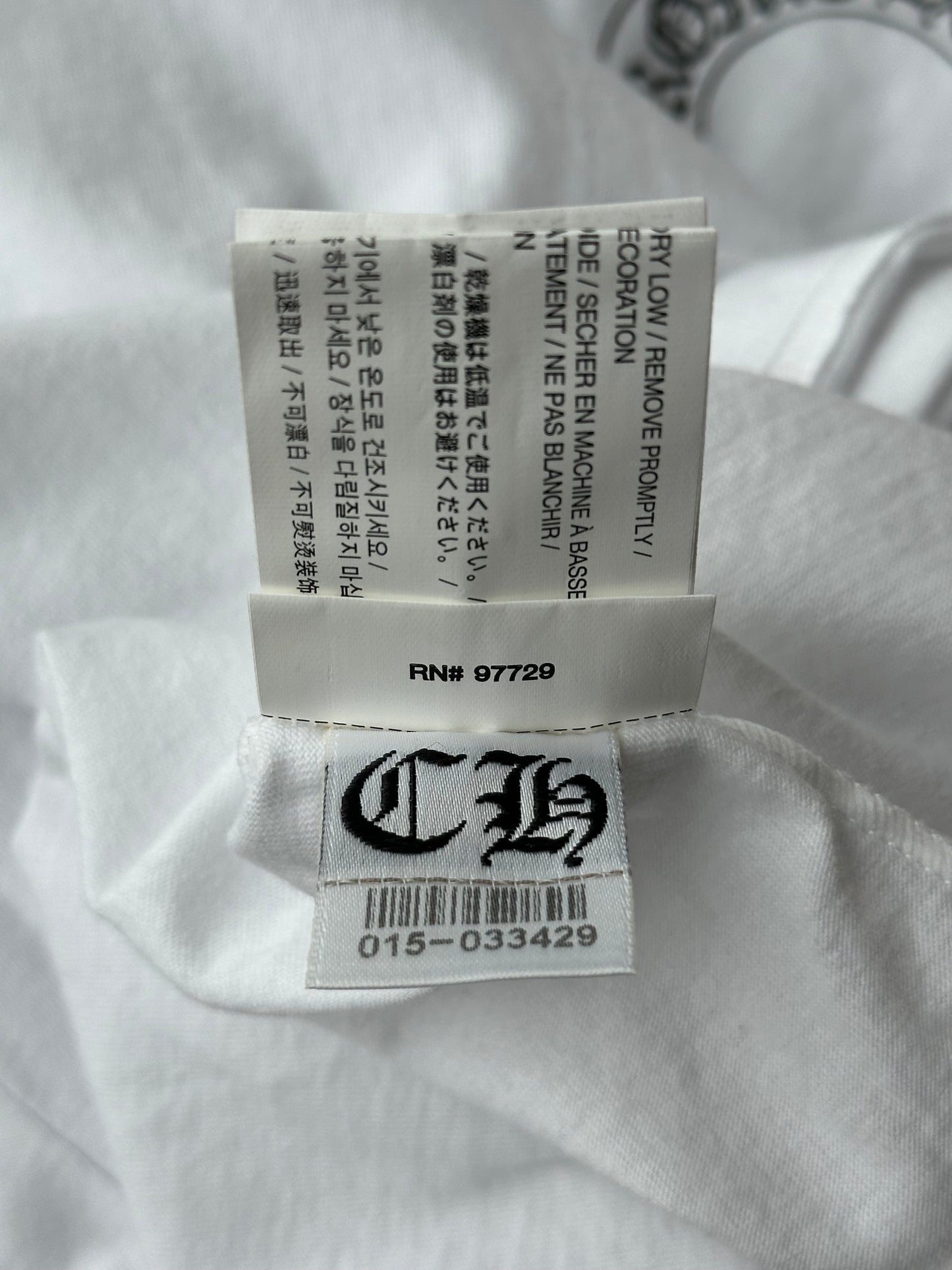 Chrome Hearts White & Black Horseshoe Cross Graphic Longsleeve T-Shirt