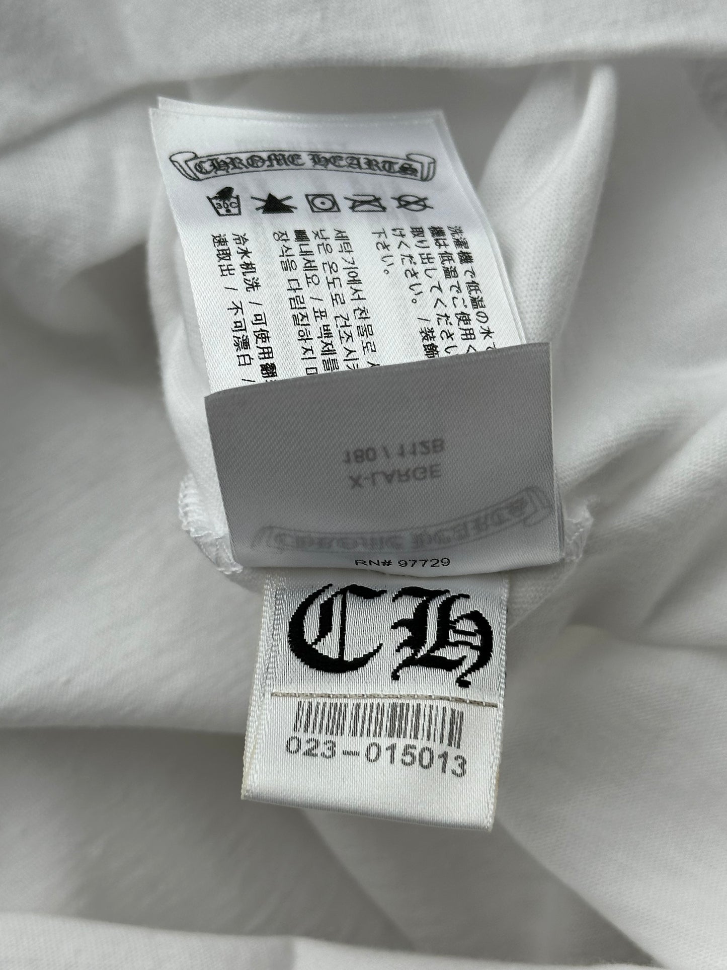 Chrome Hearts White & Black Neck Logo Longsleeve T-Shirt