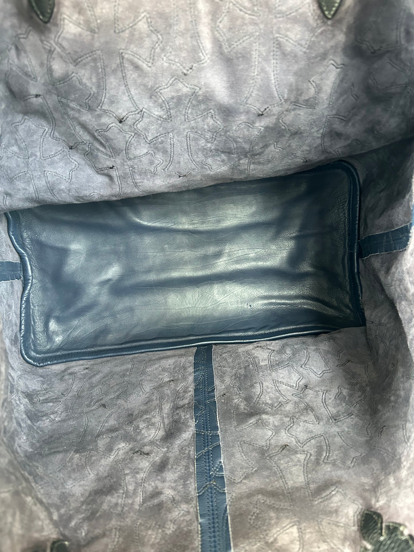 Chrome Hearts Navy Multicolor Cross Patch Tote Bag