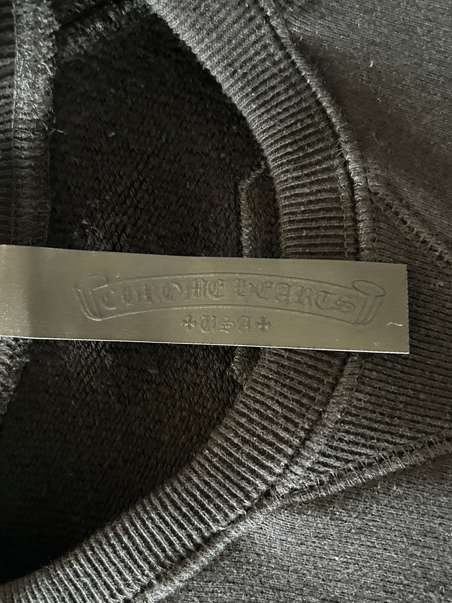 Chrome Hearts Black Triple Cross CH Logo Embroidered Sweater