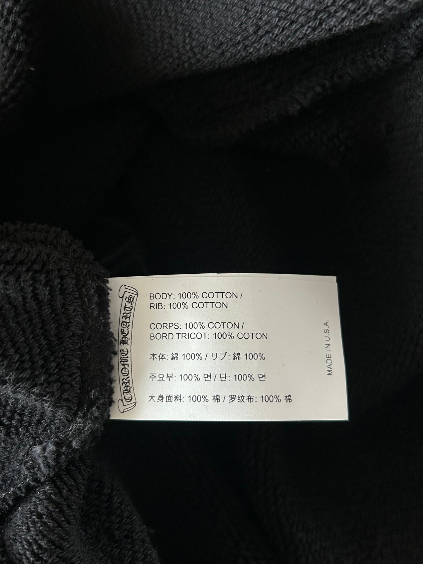 Chrome Hearts Black Triple Cross CH Logo Embroidered Sweater