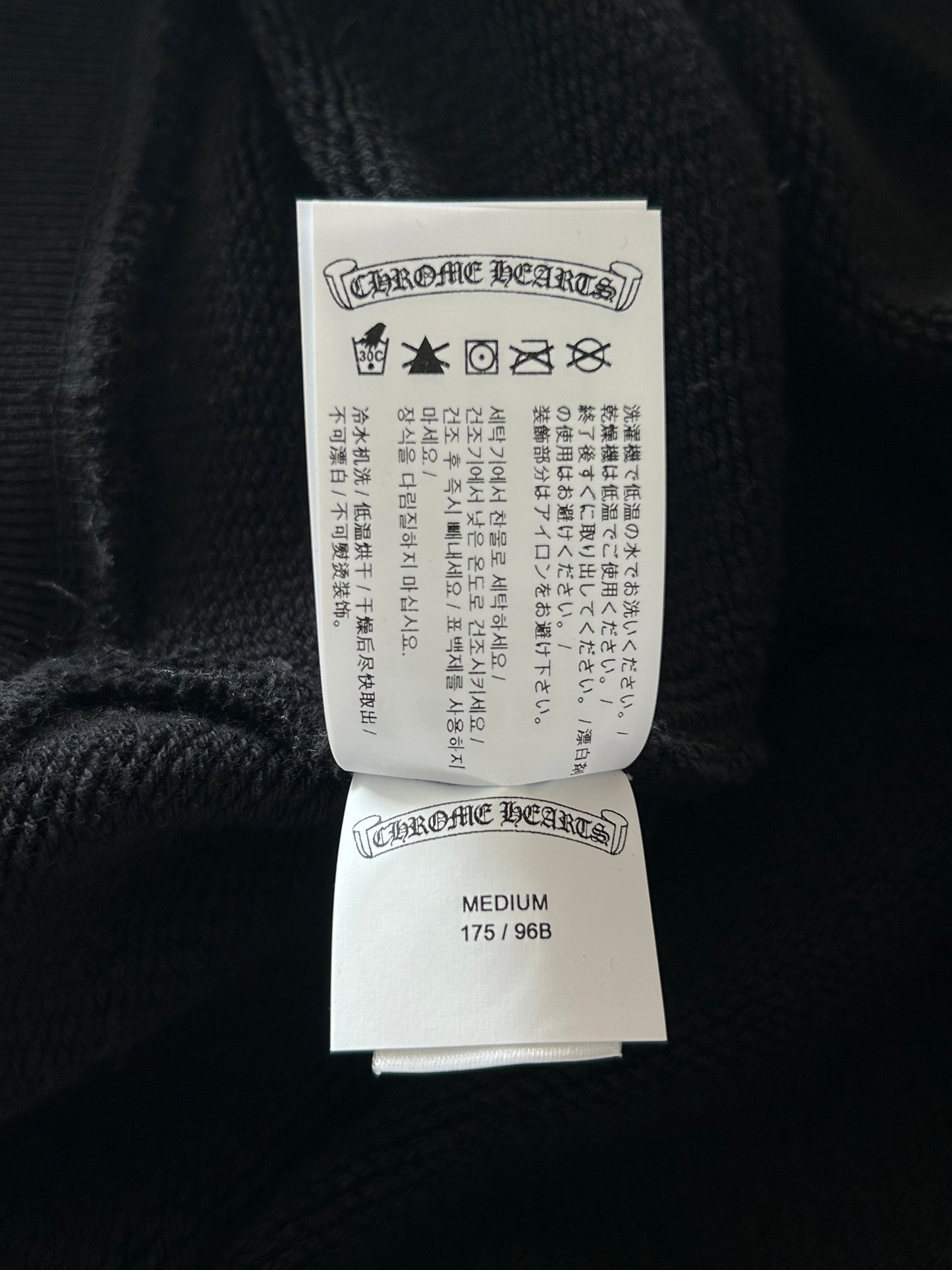 Chrome Hearts Black Triple Cross CH Logo Embroidered Sweater