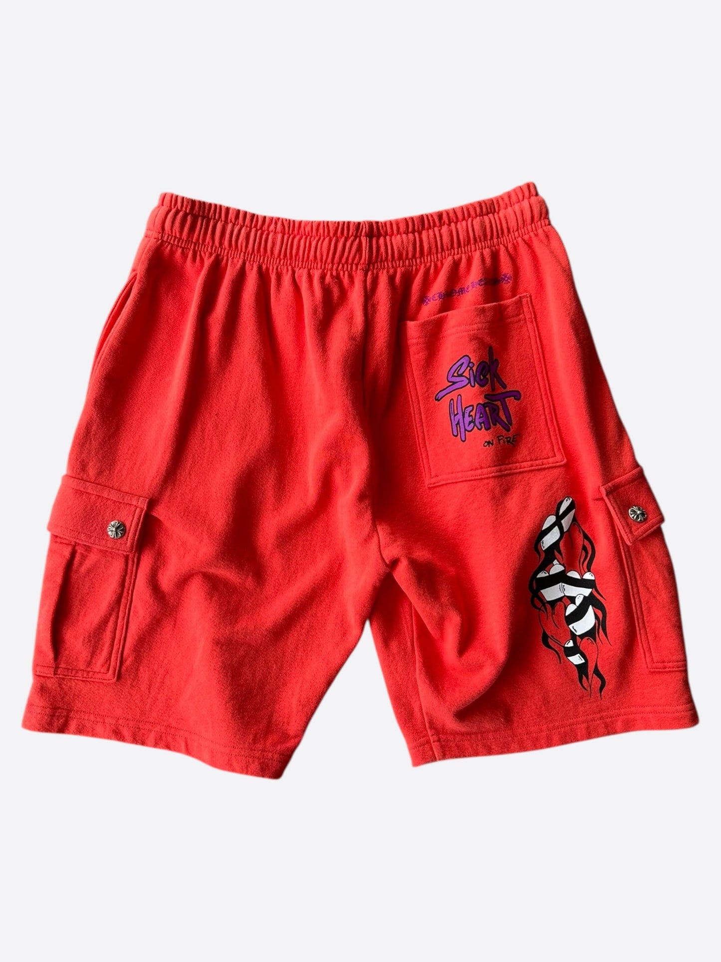 Chrome Hearts Matty Boy Red Spark Cargo Shorts