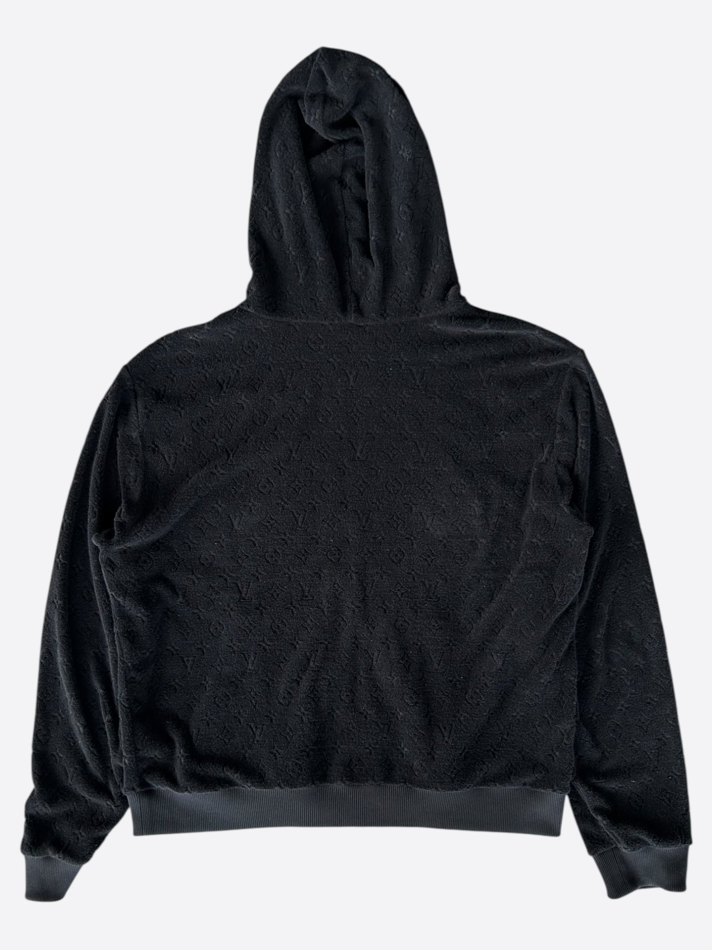 Louis Vuitton Black Monogram Towel Zip Up Hoodie