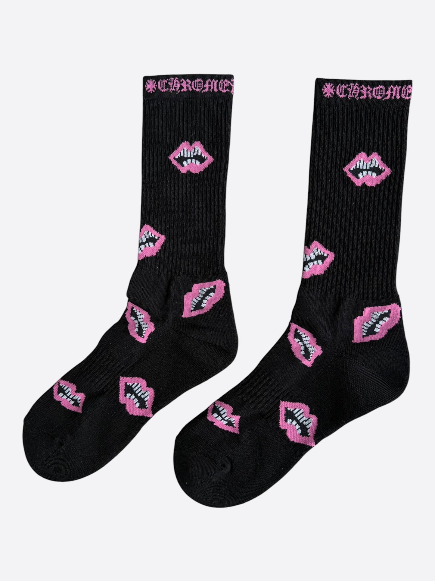 Chrome Hearts Matty Boy Black & Pink Chomper Socks