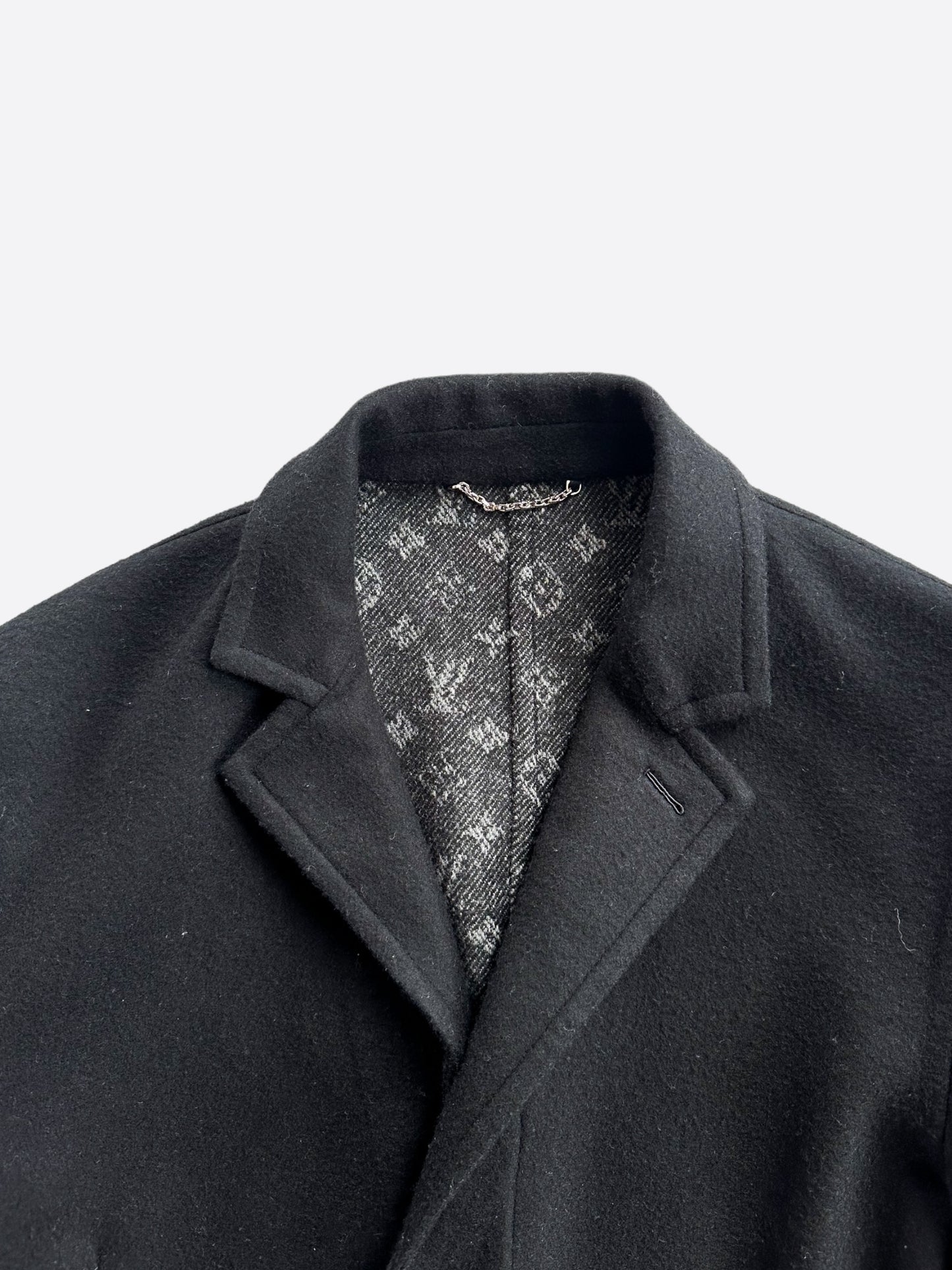 Louis Vuitton Black Wool Peacoat