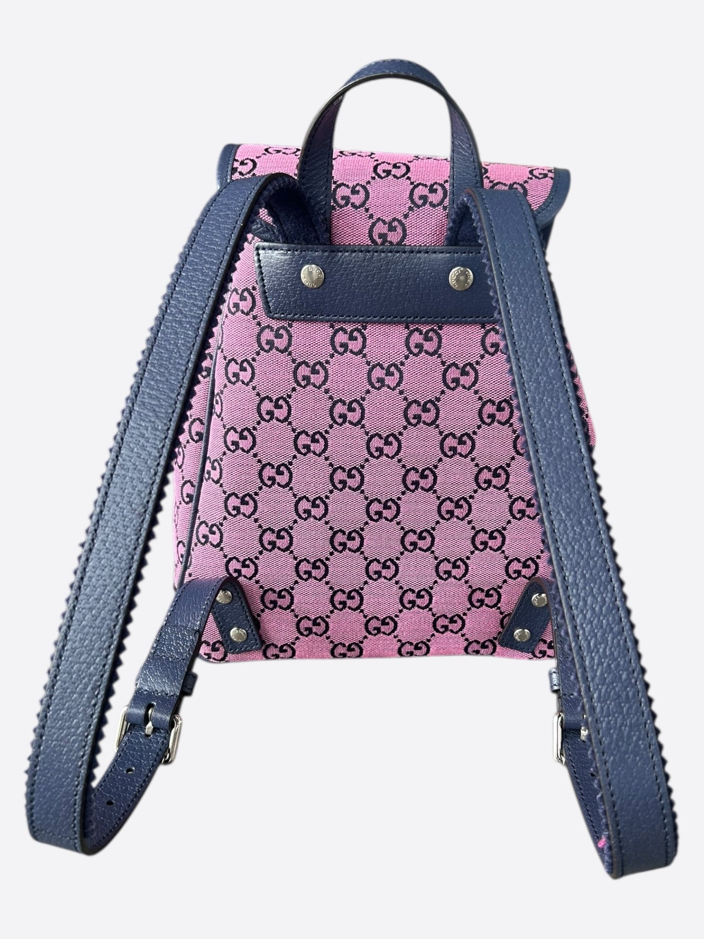Gucci Pink & Blue GG Monogram Mini Backpack
