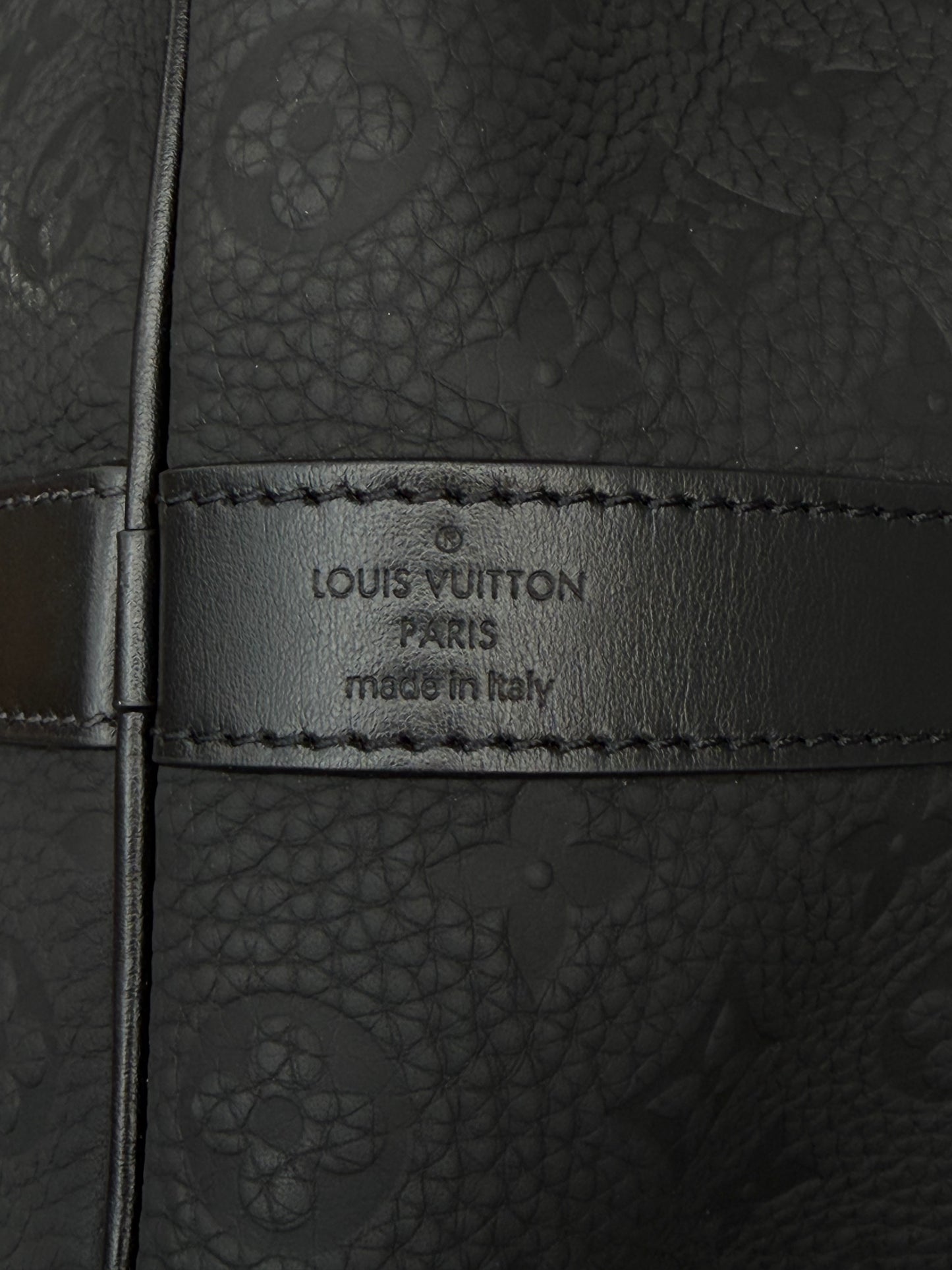 Louis Vuitton Black Taurillon Monogram Keepall 50