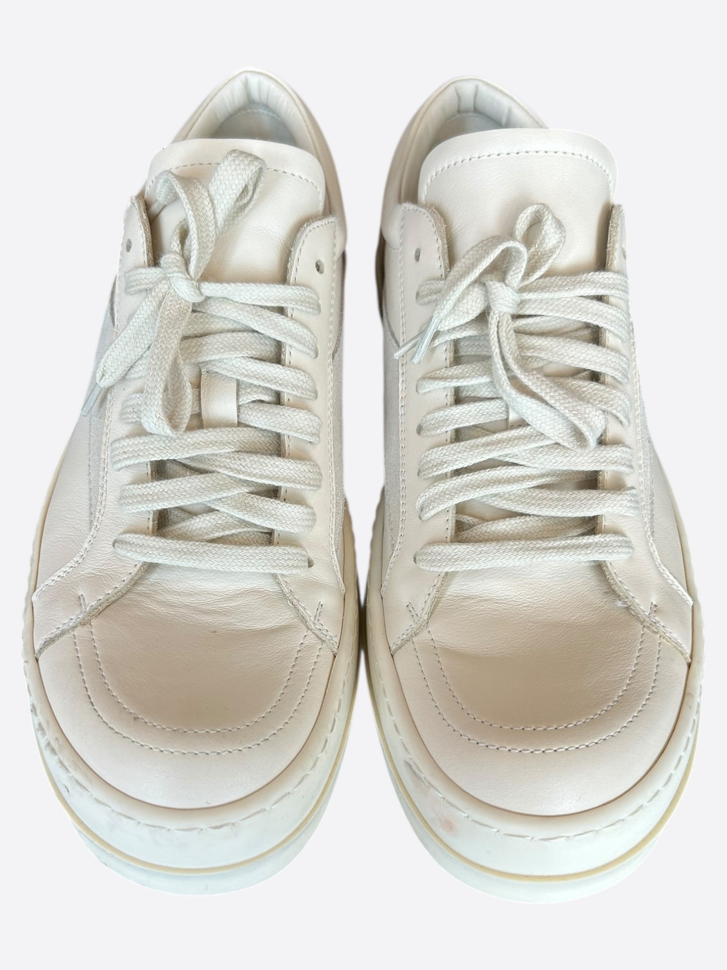 Rick Owens White Leather Vintage Low Top Sneakers