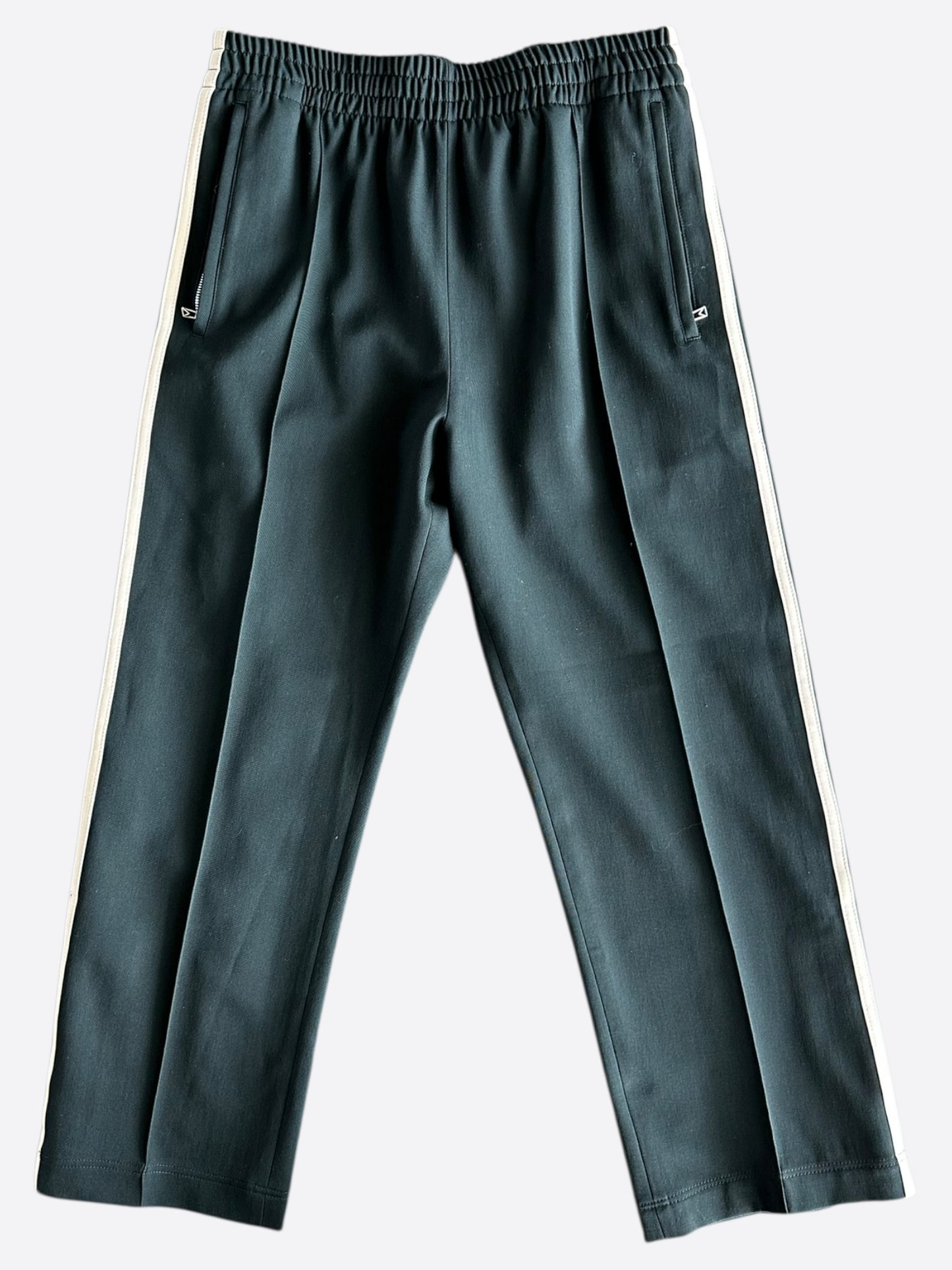 Bottega Veneta Green & White Striped Wool Trackpants