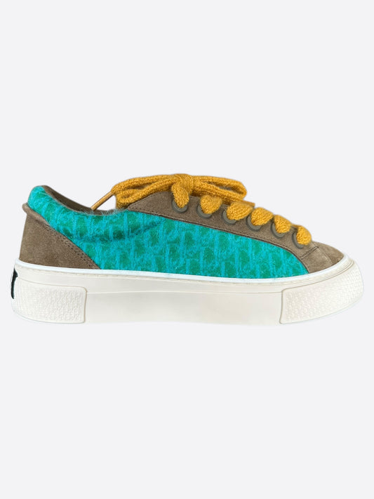 Dior Brown & Turquoise Oblique B33 Sneakers