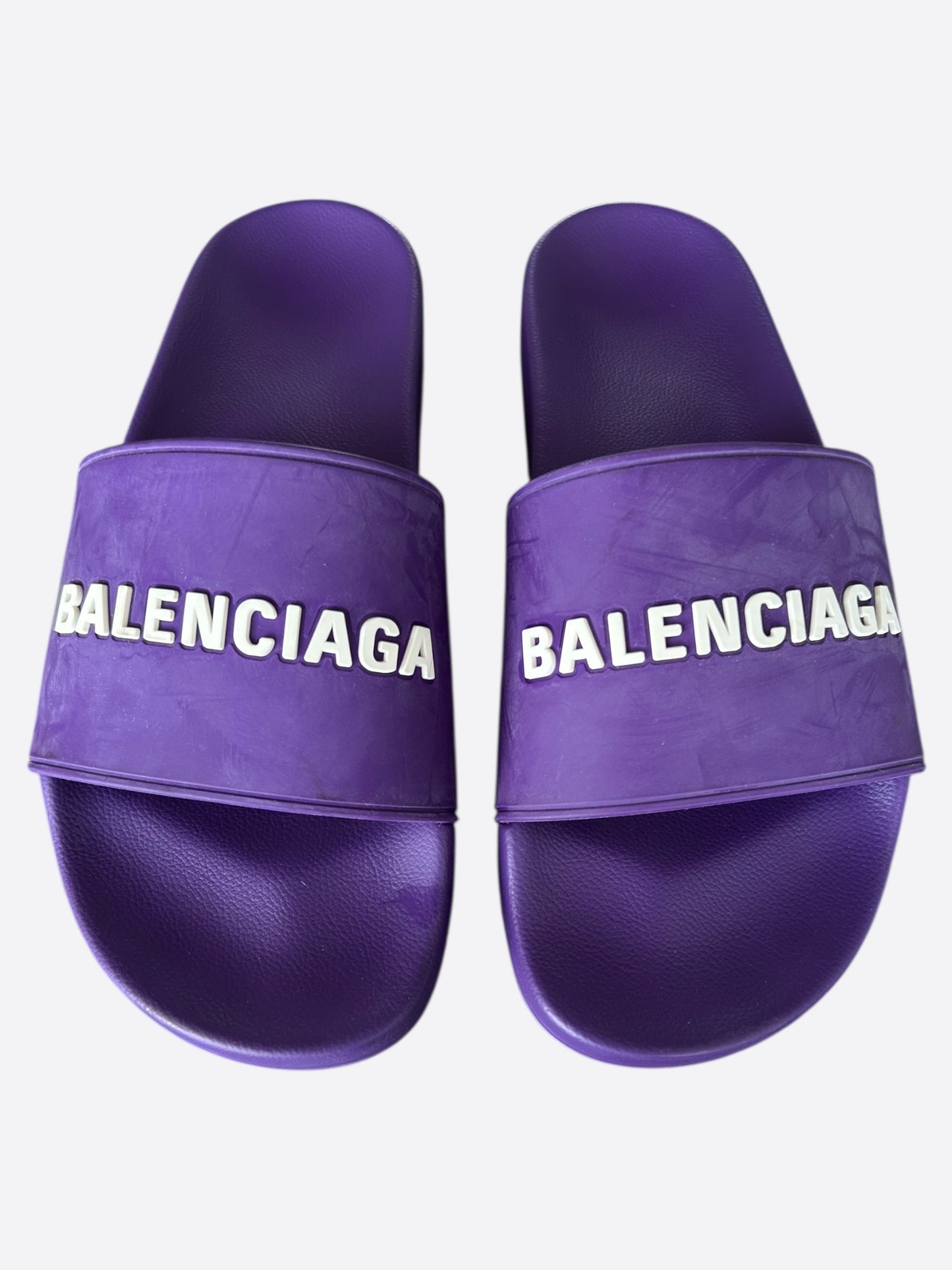 Balenciaga Purple & White Logo Slides