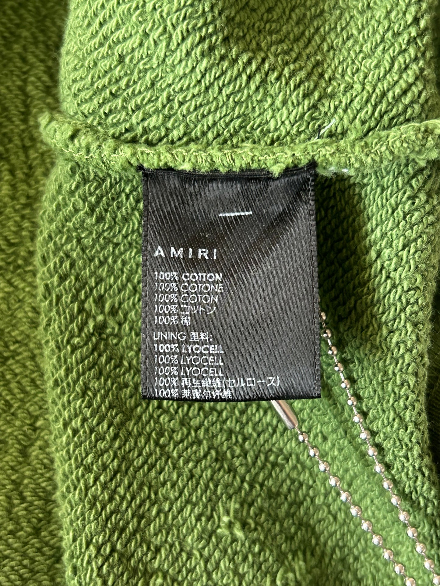 Amiri Green & Black Core Logo Shotgun Zip Up Hoodie