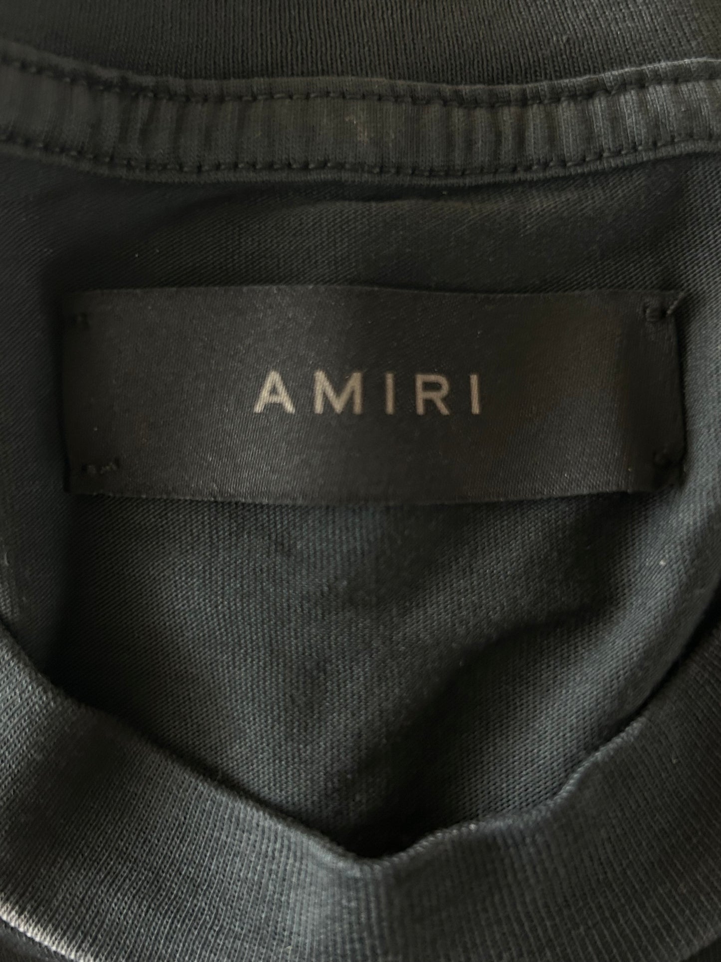 Amiri Faded Black & Yellow Track Logo T-Shirt