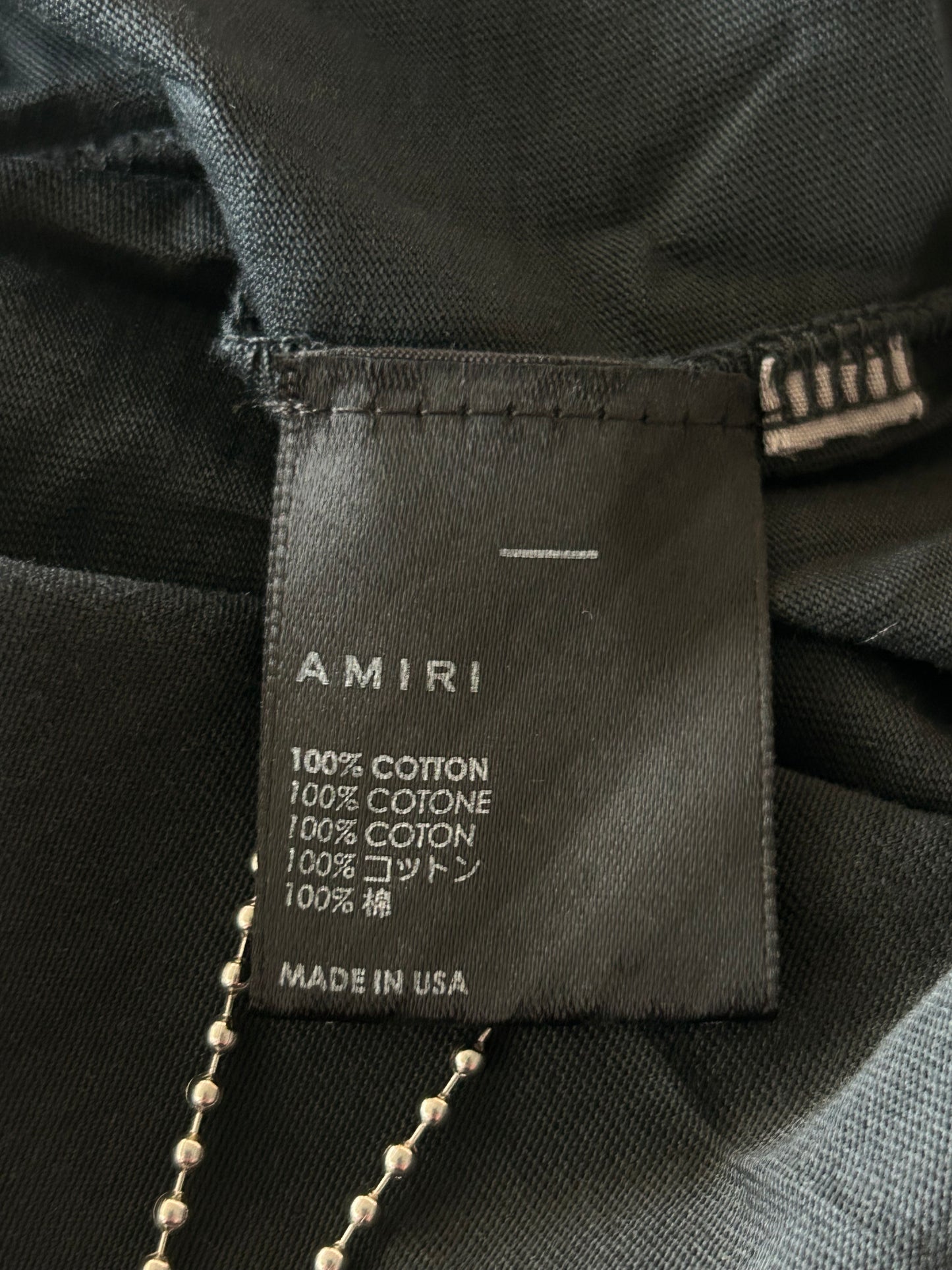 Amiri Faded Black & Yellow Track Logo T-Shirt