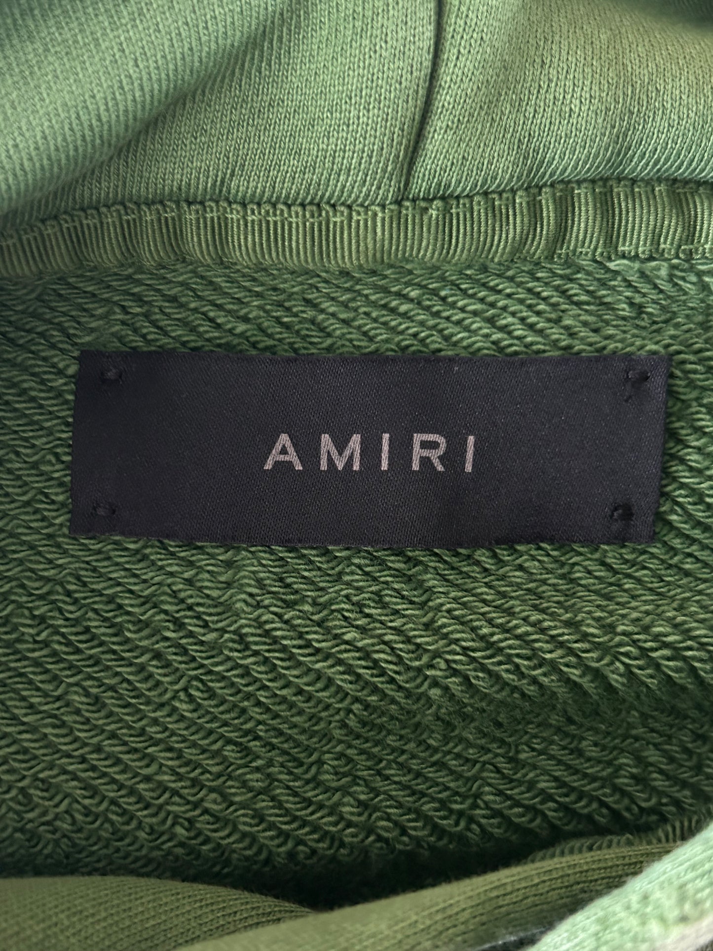 Amiri Green & Yellow Track Logo Hoodie