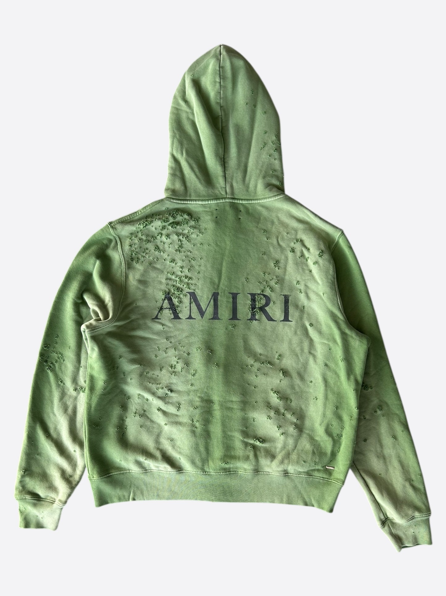 Amiri Green & Black Core Logo Shotgun Zip Up Hoodie