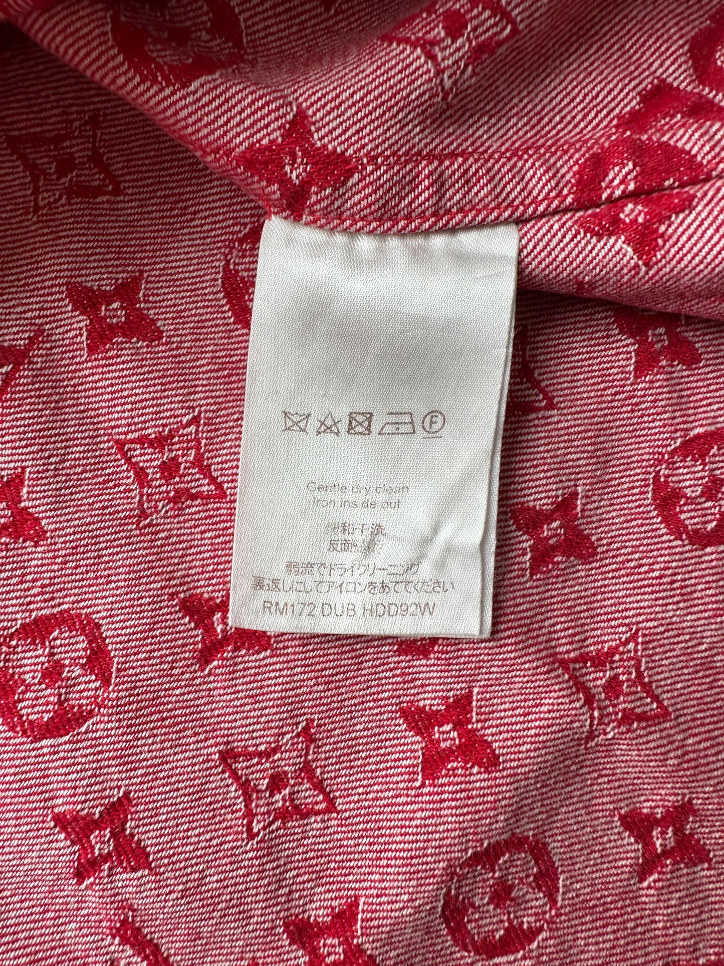 Louis Vuitton Supreme Red Monogram Baseball Jersey