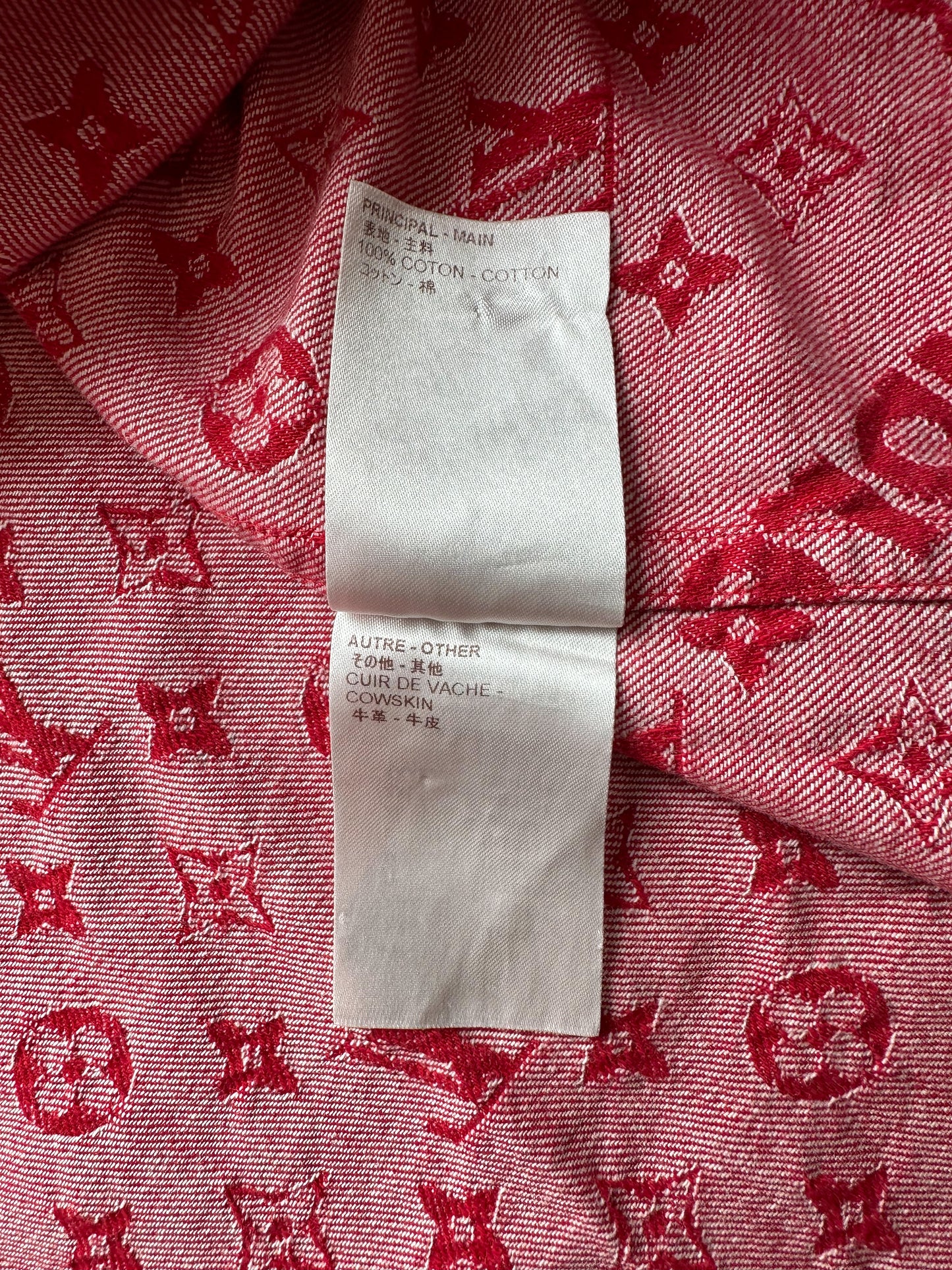 Louis Vuitton Supreme Red Monogram Baseball Jersey