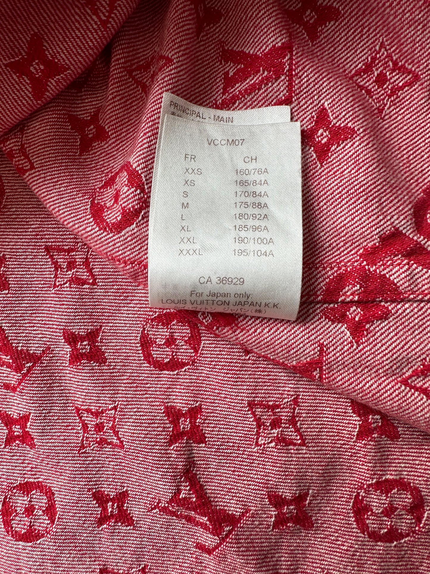 Louis Vuitton Supreme Red Monogram Baseball Jersey