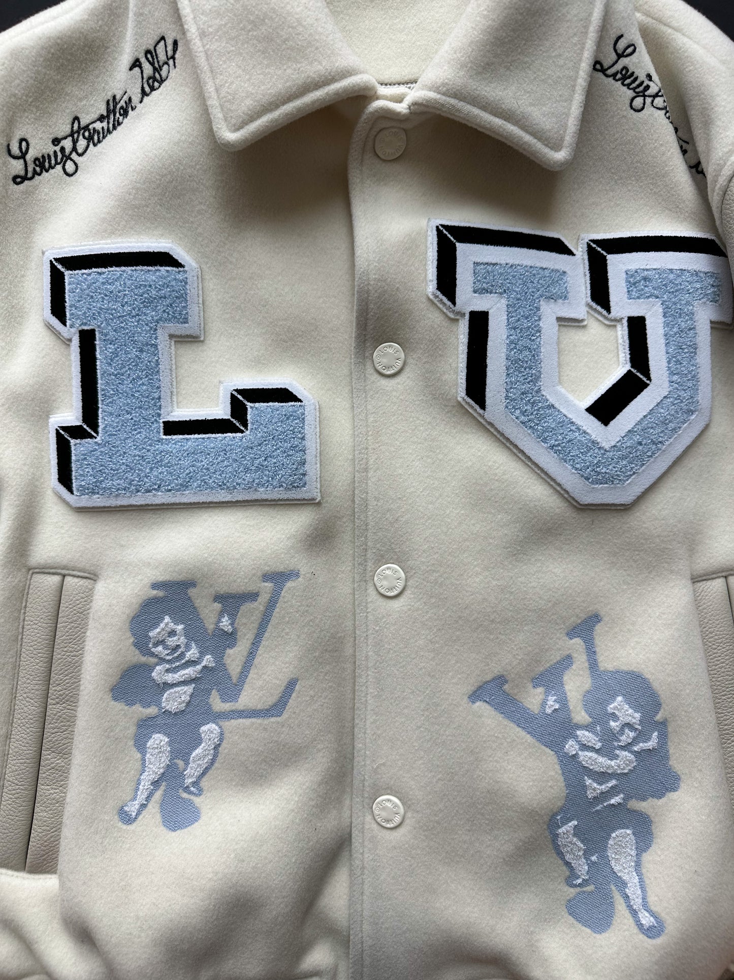 Louis Vuitton White & Blue Bunny Varsity Jacket