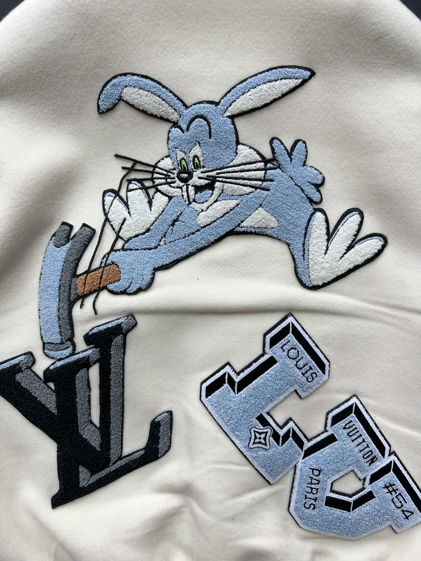 Louis Vuitton White & Blue Bunny Varsity Jacket