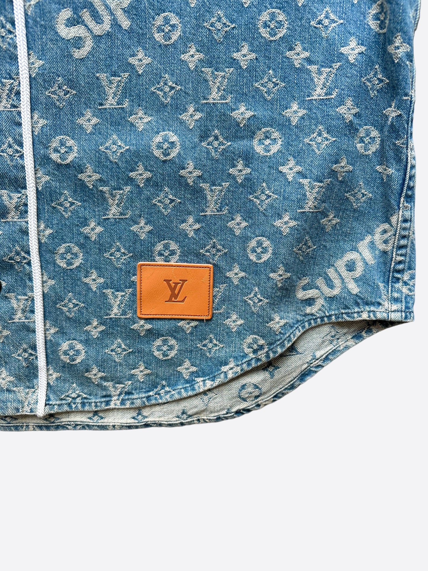 Louis Vuitton Supreme Blue Monogram Baseball Jersey