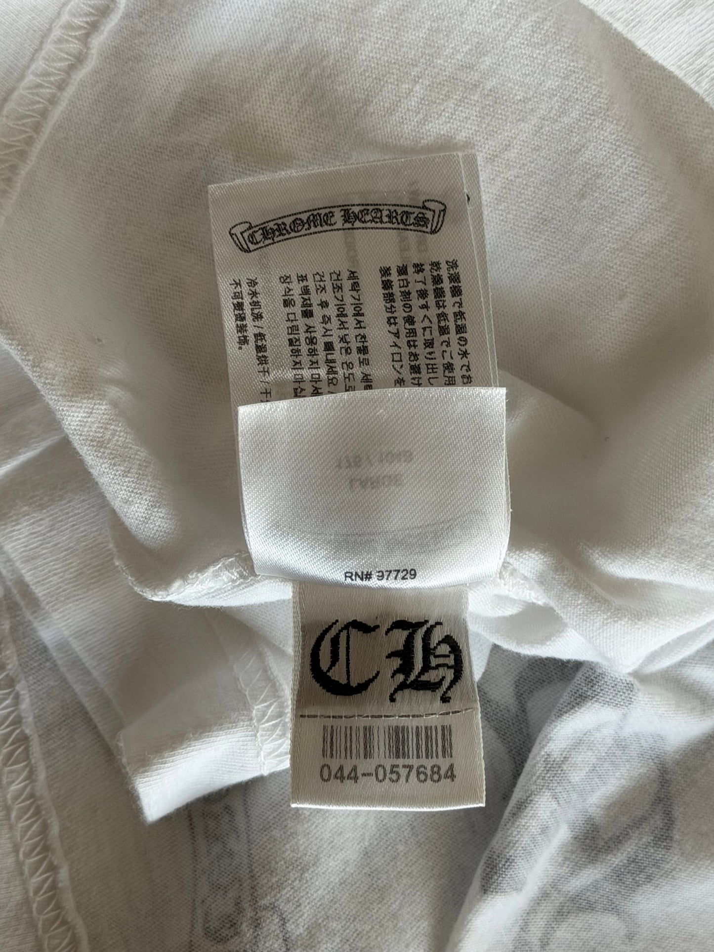Chrome Hearts White & Black Miami Exclusive Horseshoe Logo T-Shirt