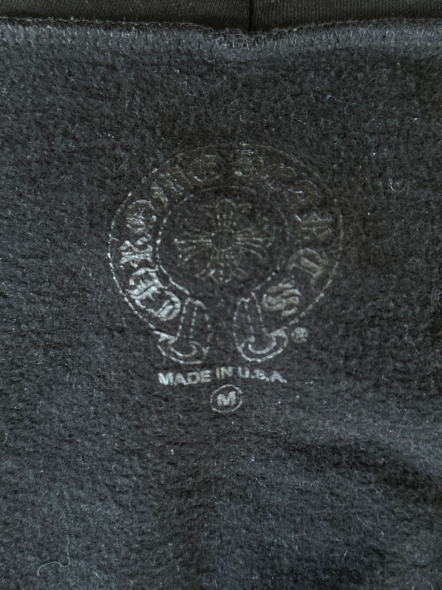 Chrome Hearts Black & White Miami Horseshoe Logo Zip Up Hoodie