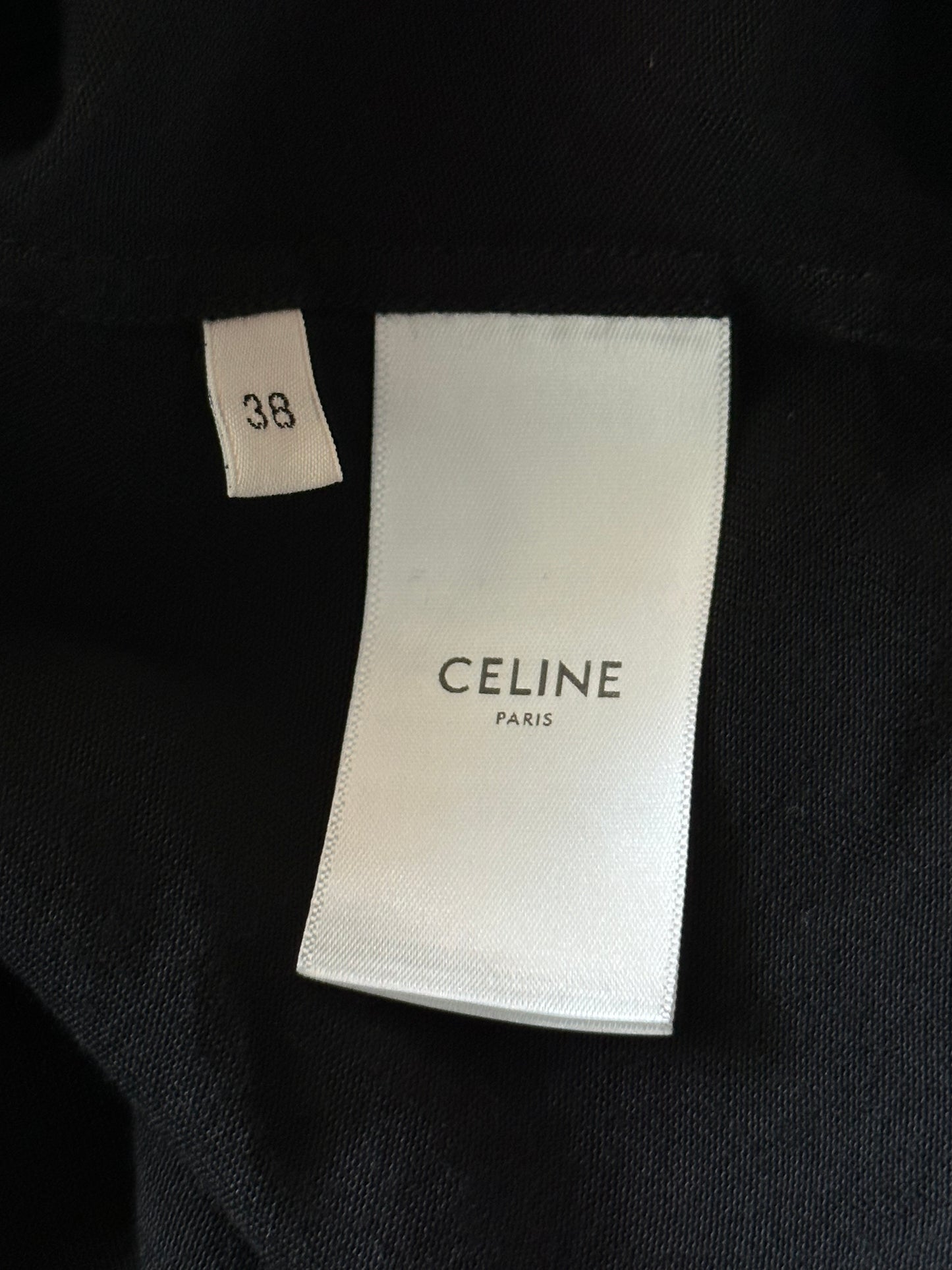 Celine Black & White Logo Bowling Shirt